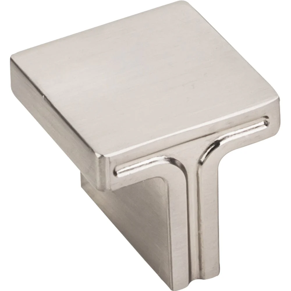 Anwick Square Knob, 1-1/8" O.L., Satin Nickel - Image 1