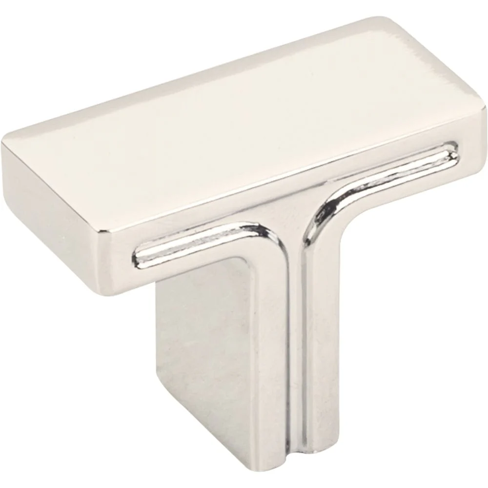 Anwick Rectangle Knob, 1-3/8" O.L., Polished Nickel - Image 1
