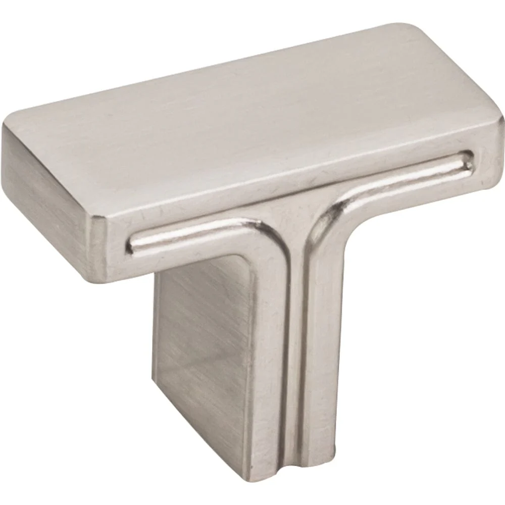 Anwick Rectangle Knob, 1-3/8" O.L., Satin Nickel - Image 1