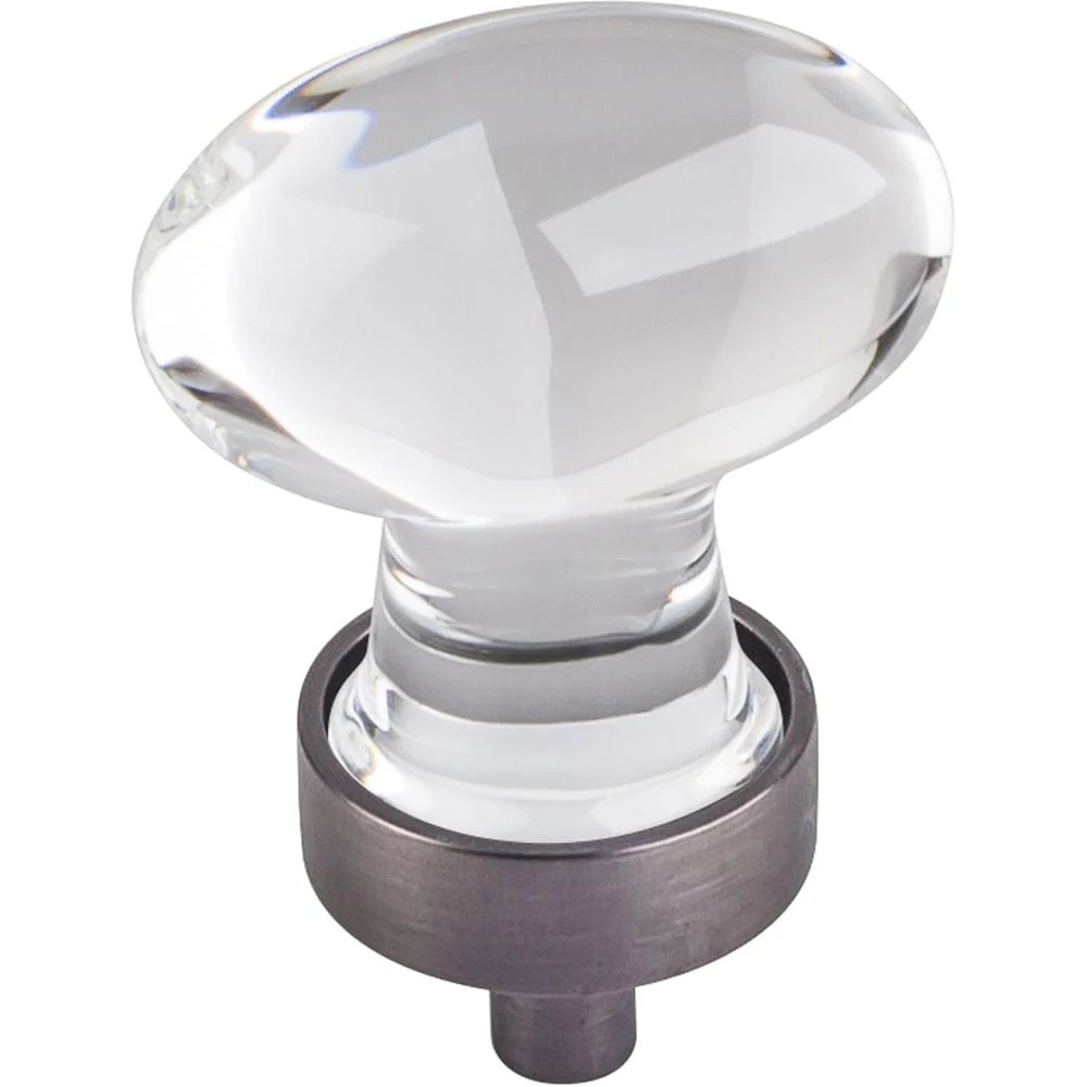 Harlow Small Football Glass Knob, 1-1/4" O.L.,  Brushed Pewter - Image 2