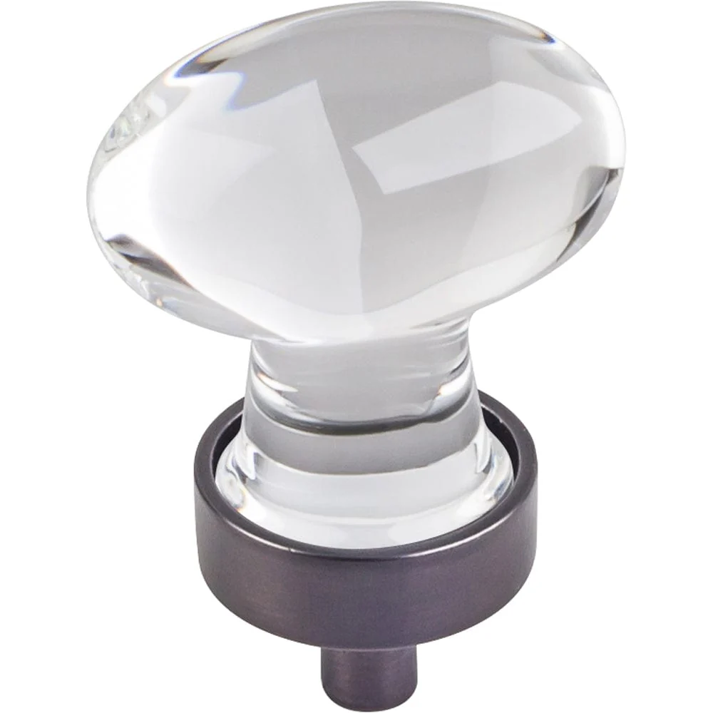 Harlow Small Football Glass Knob, 1-1/4" O.L.,  Brushed Oil Rubbed Bronze - Image 1