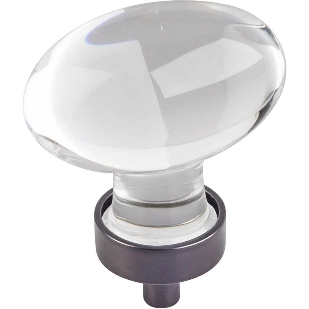 Harlow Large Football Glass Knob,1-5/8" O.L., Brushed Oil Rubbed Bronze - Image 1