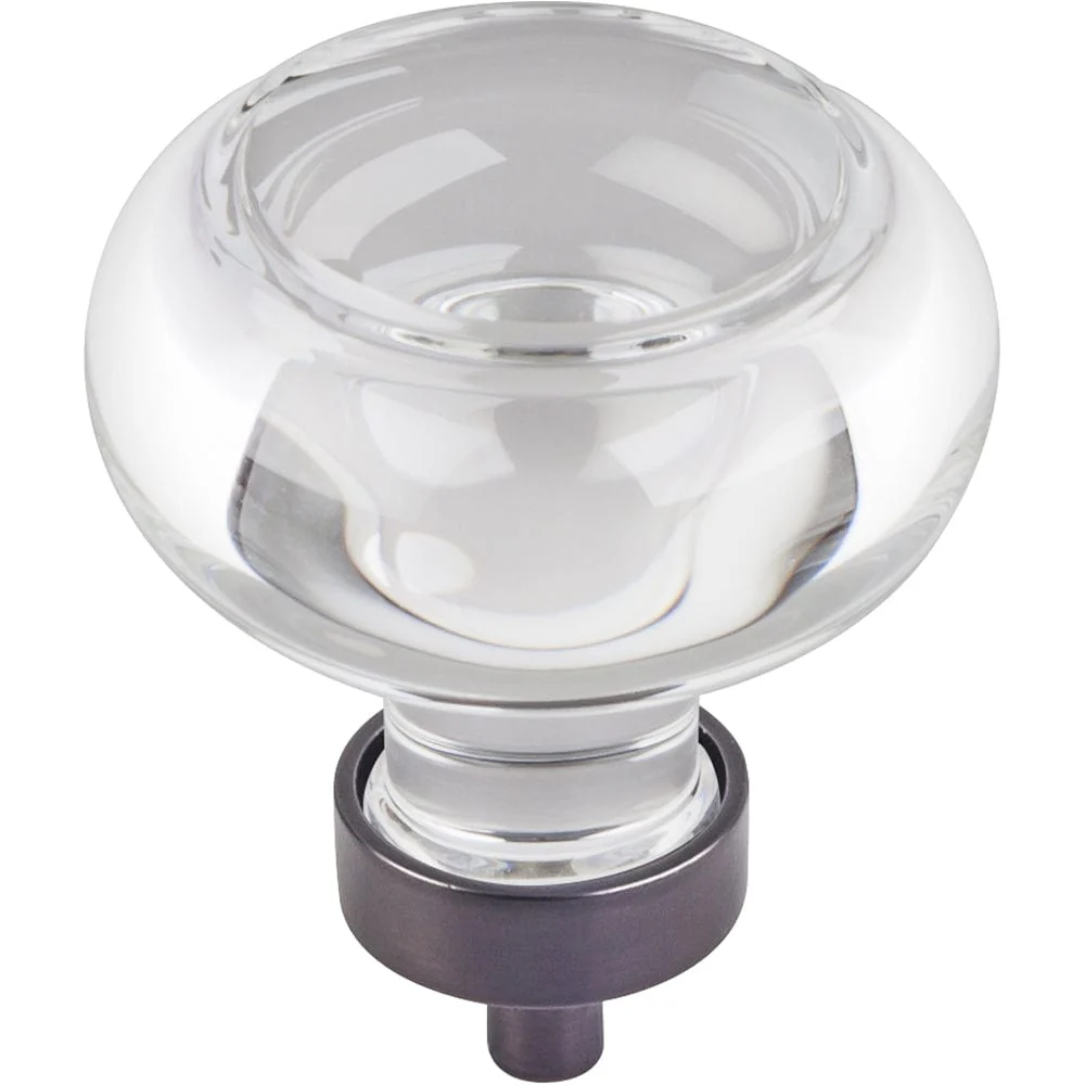 Harlow Large Button Glass Knob, 1-3/4" Dia.,  Brushed Oil Rubbed Bronze - Image 1