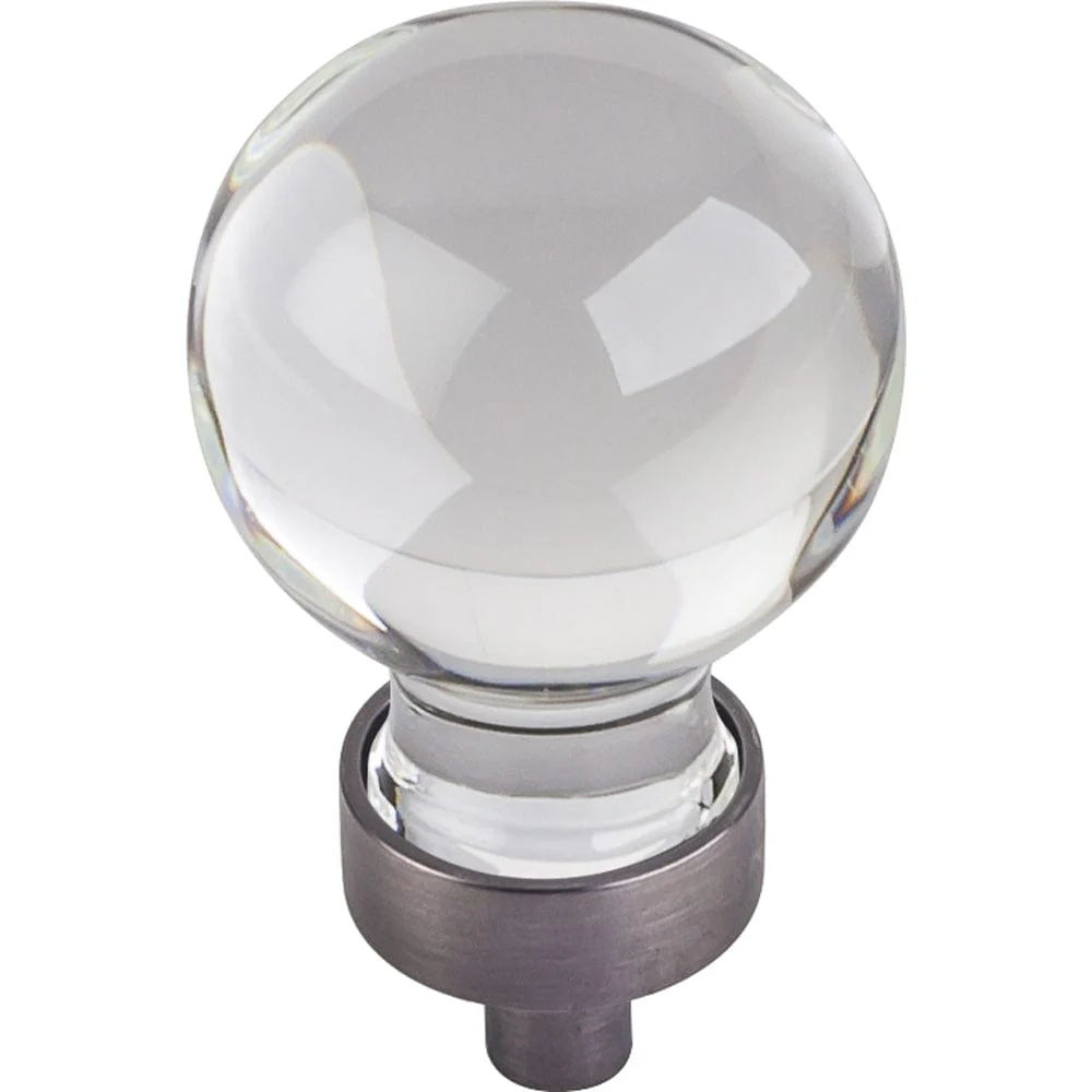 Harlow Small Sphere Glass Knob, 1-1/16" Dia Brushed Pewter - Image 1