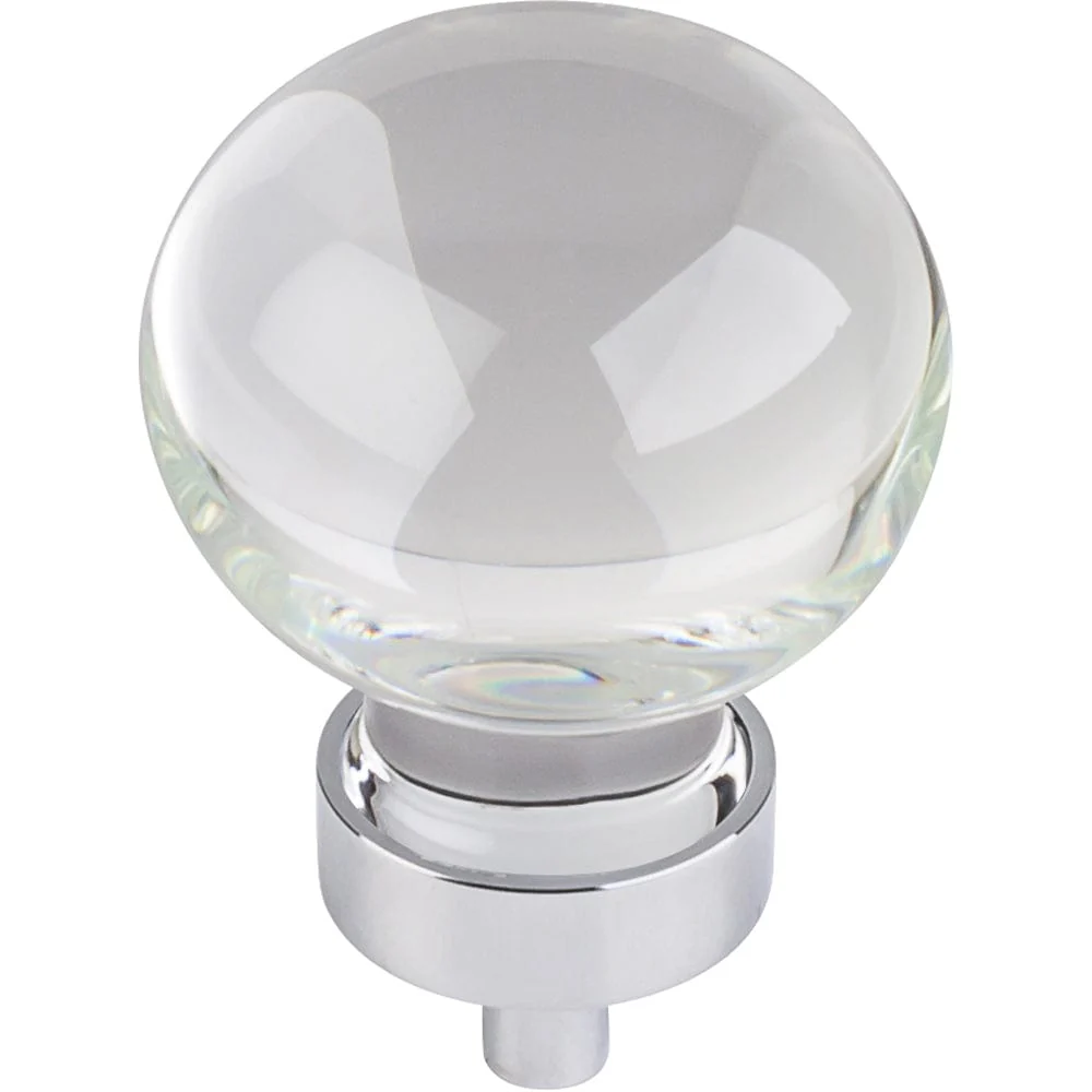 Harlow Large Sphere Glass Knob, 1-3/8" Dia.,  Polished Chrome - Image 1