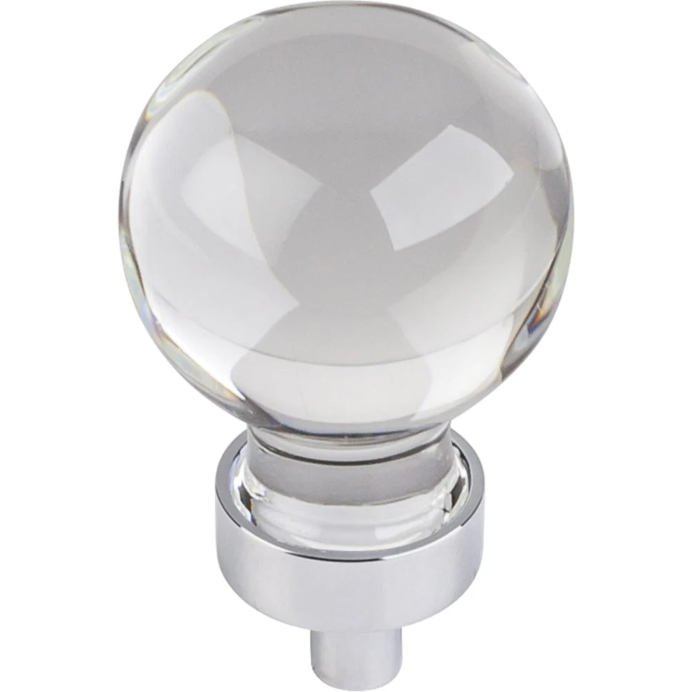 Harlow Small Sphere Glass Knob, 1-1/16" Dia Polished Chrome - Image 1