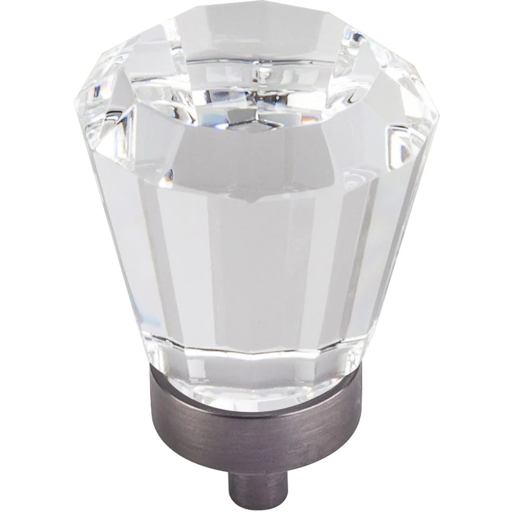 Harlow Large Tapered Glass Knob, 1-1/4" Dia.,  Brushed Pewter - Image 2