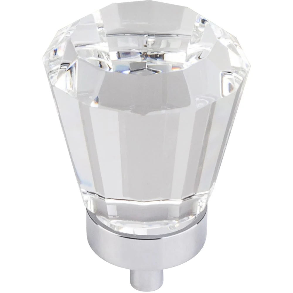 Harlow Large Tapered Glass Knob, 1-1/4" Dia.,  Polished Chrome - Image 1