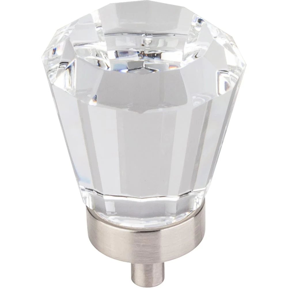 Harlow Large Tapered Glass Knob, 1-1/4" Dia.,  Satin Nickel - Image 2