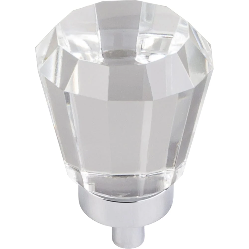 Harlow Small Tapered Glass Knob 1" Dia  Polished Chrome - Image 2