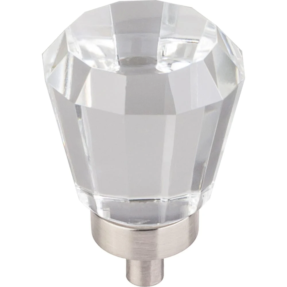 Harlow Small Tapered Glass Knob 1" Dia  Satin Nickel - Image 2
