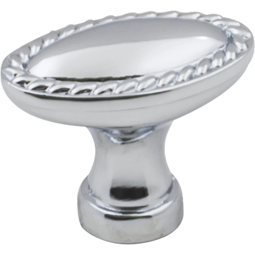 Lindos Oblong Knob, 1-3/8" O.L., Polished Chrome - Image 1