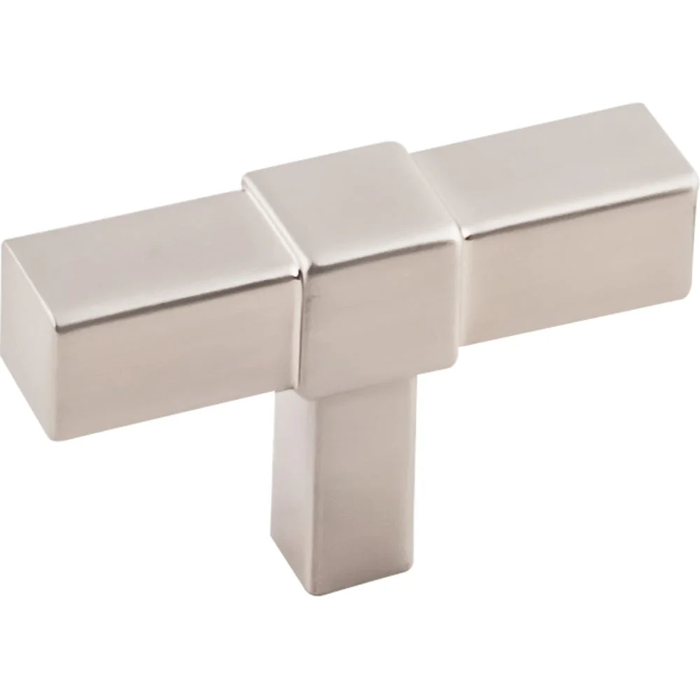 Zane "T" Knob, 2" O.L., Satin Nickel - Image 1