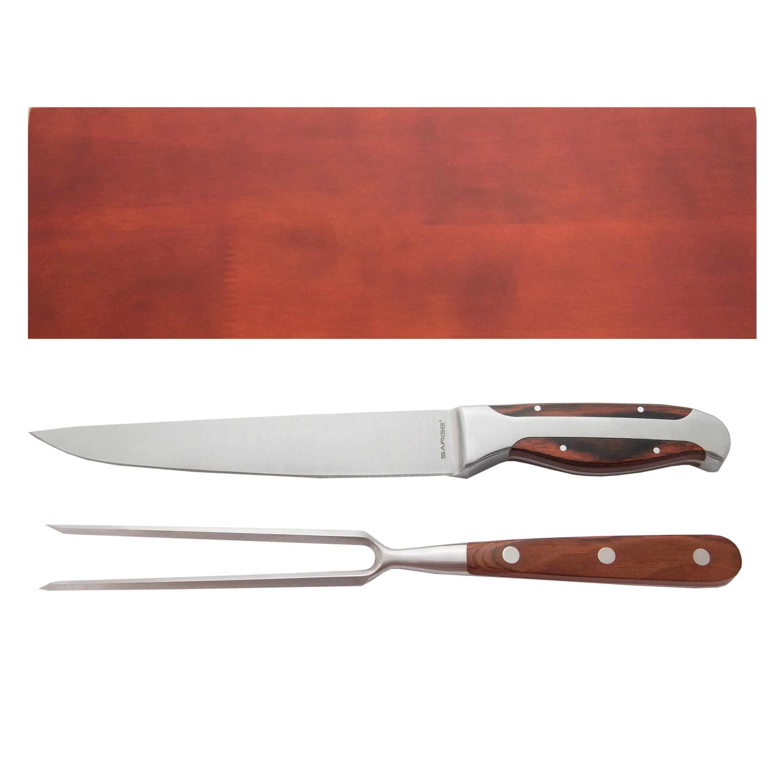 Prime Cut – 2 Piece Wooden Carving Set, Stainless Steel and Cocobolo