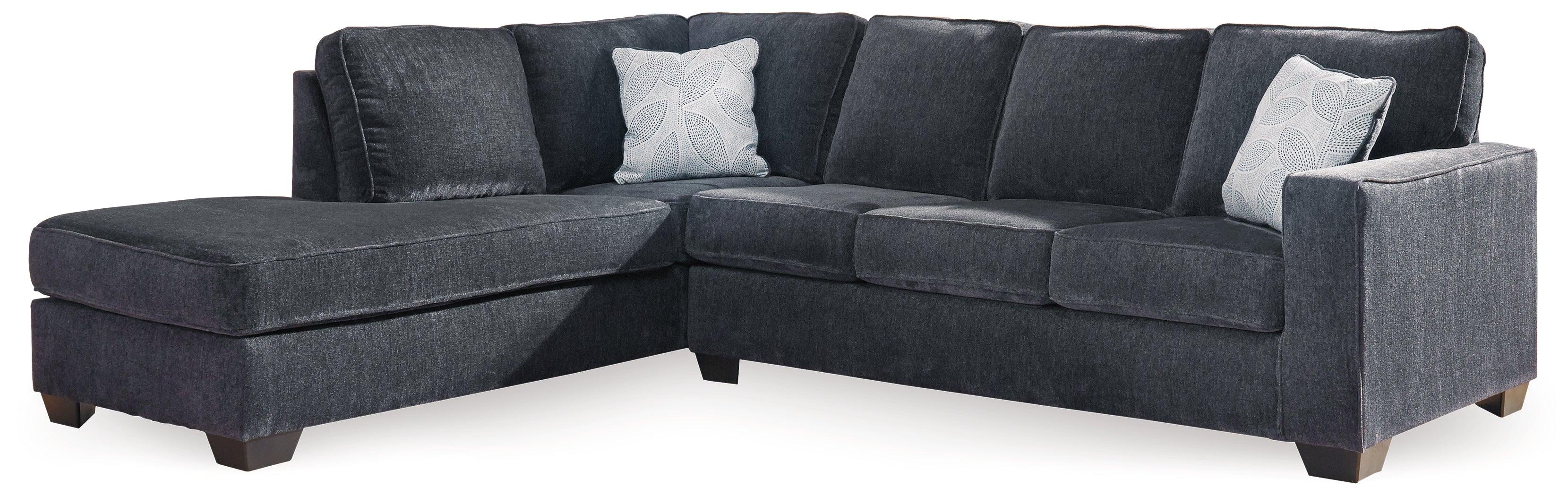 Altari Slate Chenille 2-Piece Sleeper Sectional With Chaise - Image 2