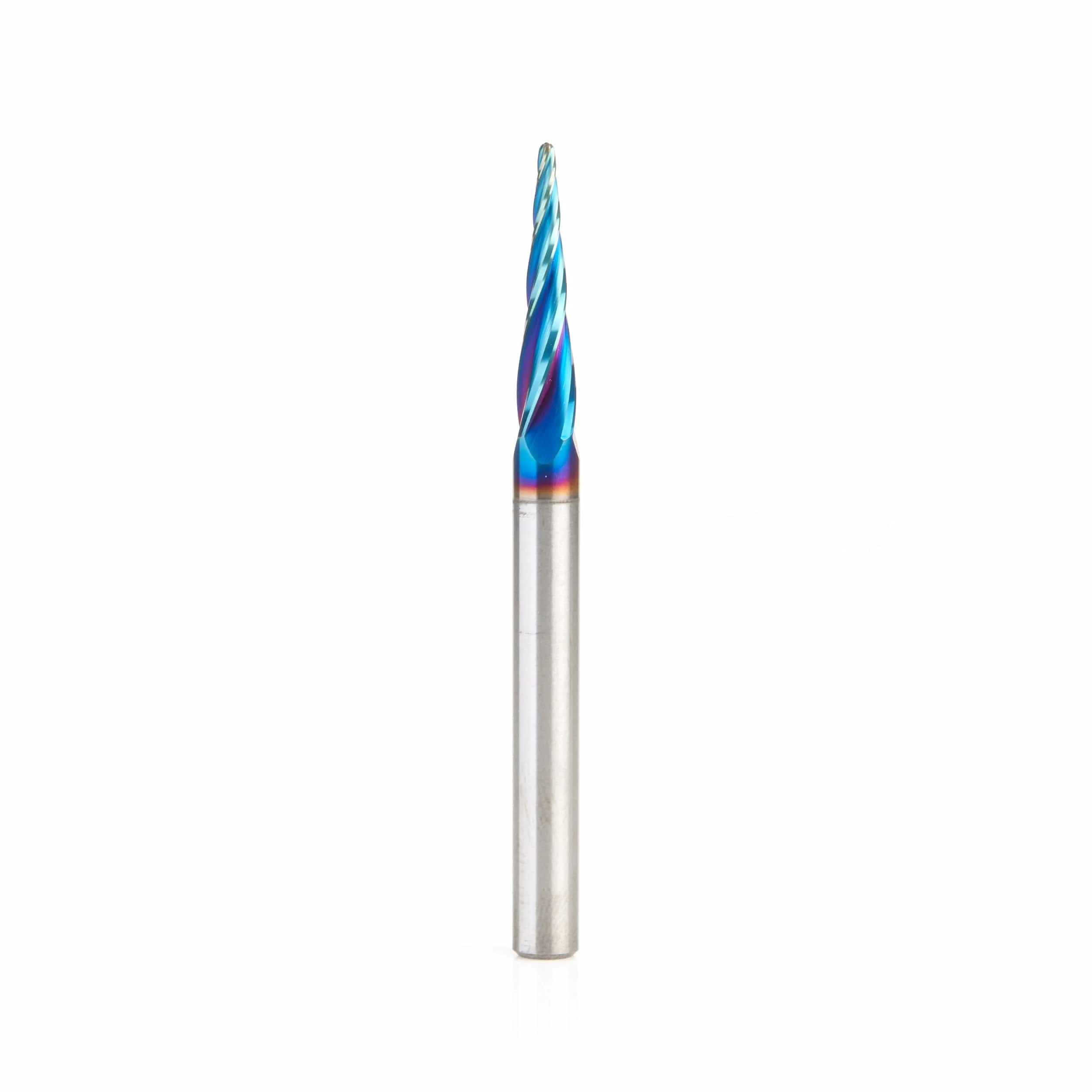 46282-K 2D/3D Carving 5.4 Deg Tapered Angle Ball Tip 1/16 Dia x 1/32 Radius x 1 x 1/4 Sh Solid Carbide Up-Cut Spiral Rou - Image 1