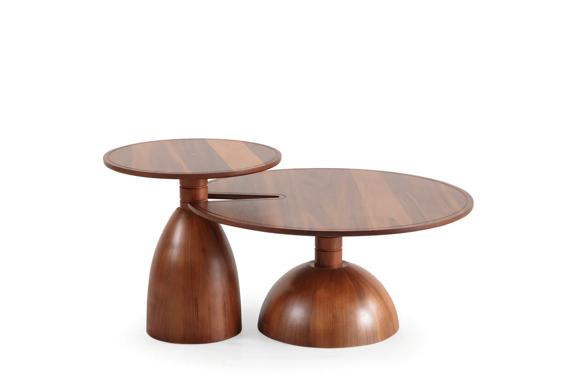 Pomela Walnut 2-Piece Coffee Table Set - Image 2