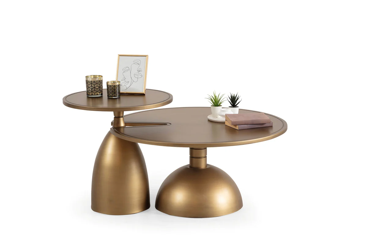 Pomela Gold 2-Piece Coffee Table Set