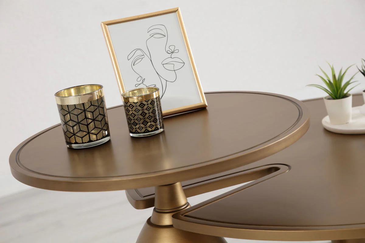Pomela Gold 2-Piece Coffee Table Set - Image 3