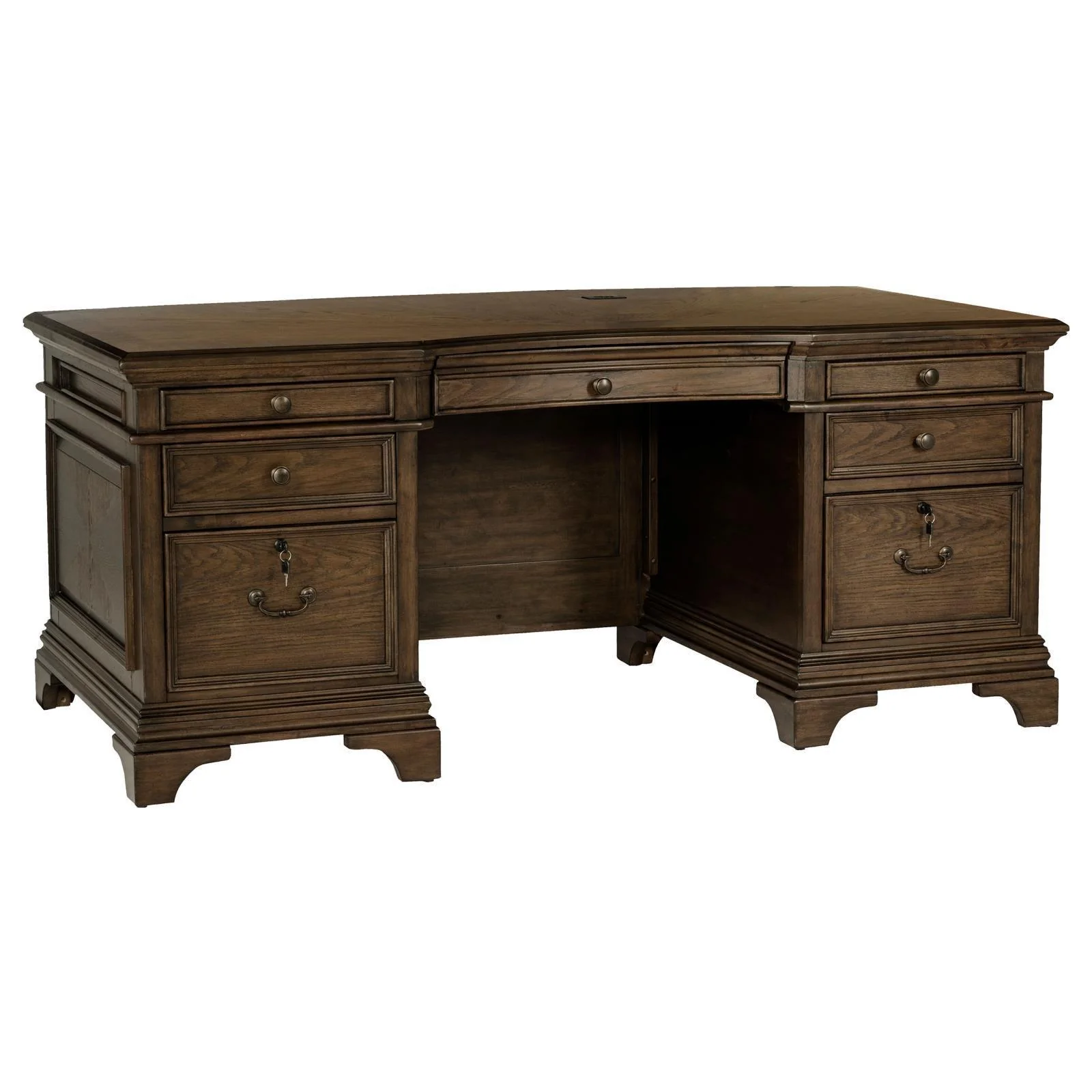 Hartshill Burnished Oak Executive Desk - Image 2