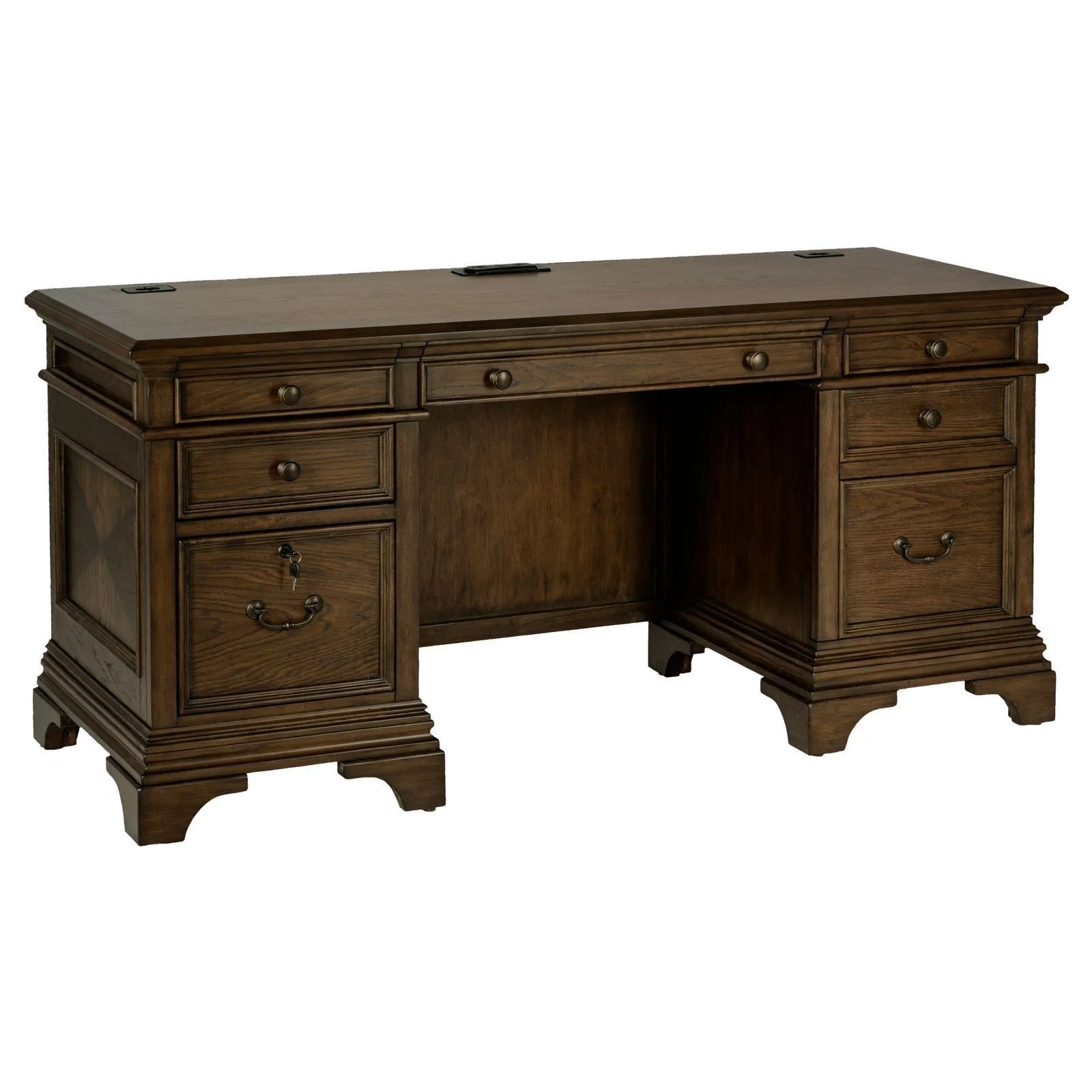 Hartshill Credenza With Power Outlet Burnished Oak - Image 3