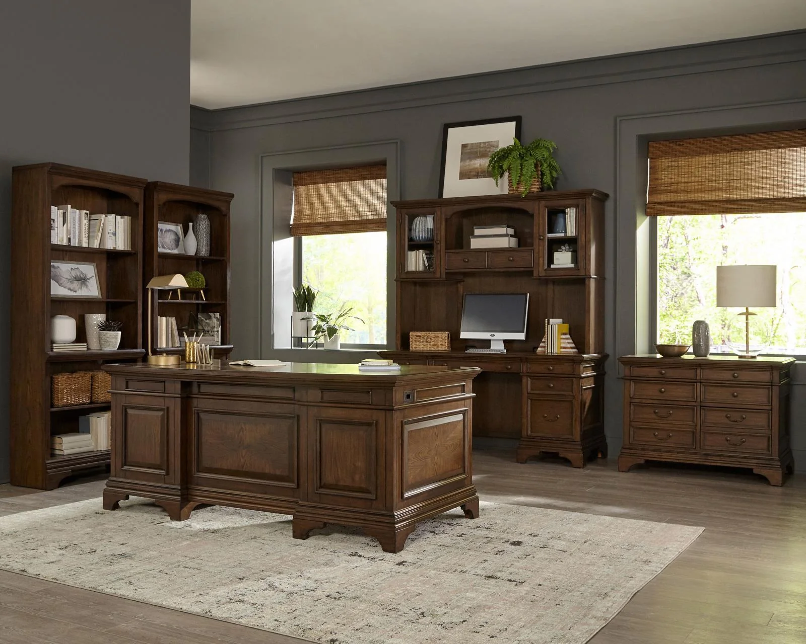 Hartshill Credenza With Power Outlet Burnished Oak - Image 2