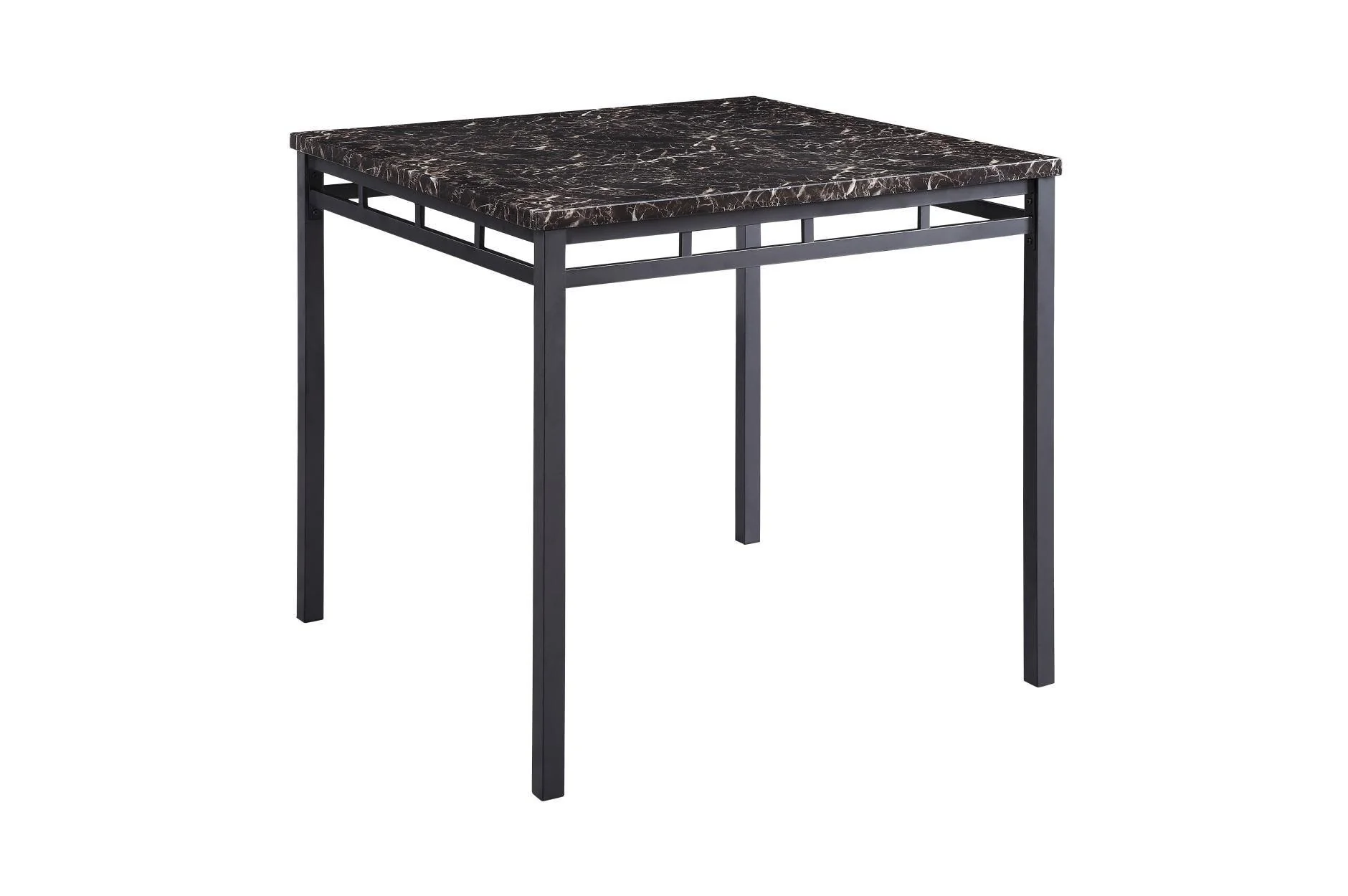Olney Black Faux Leather Faux Marble Square Dining Room Set - Image 3