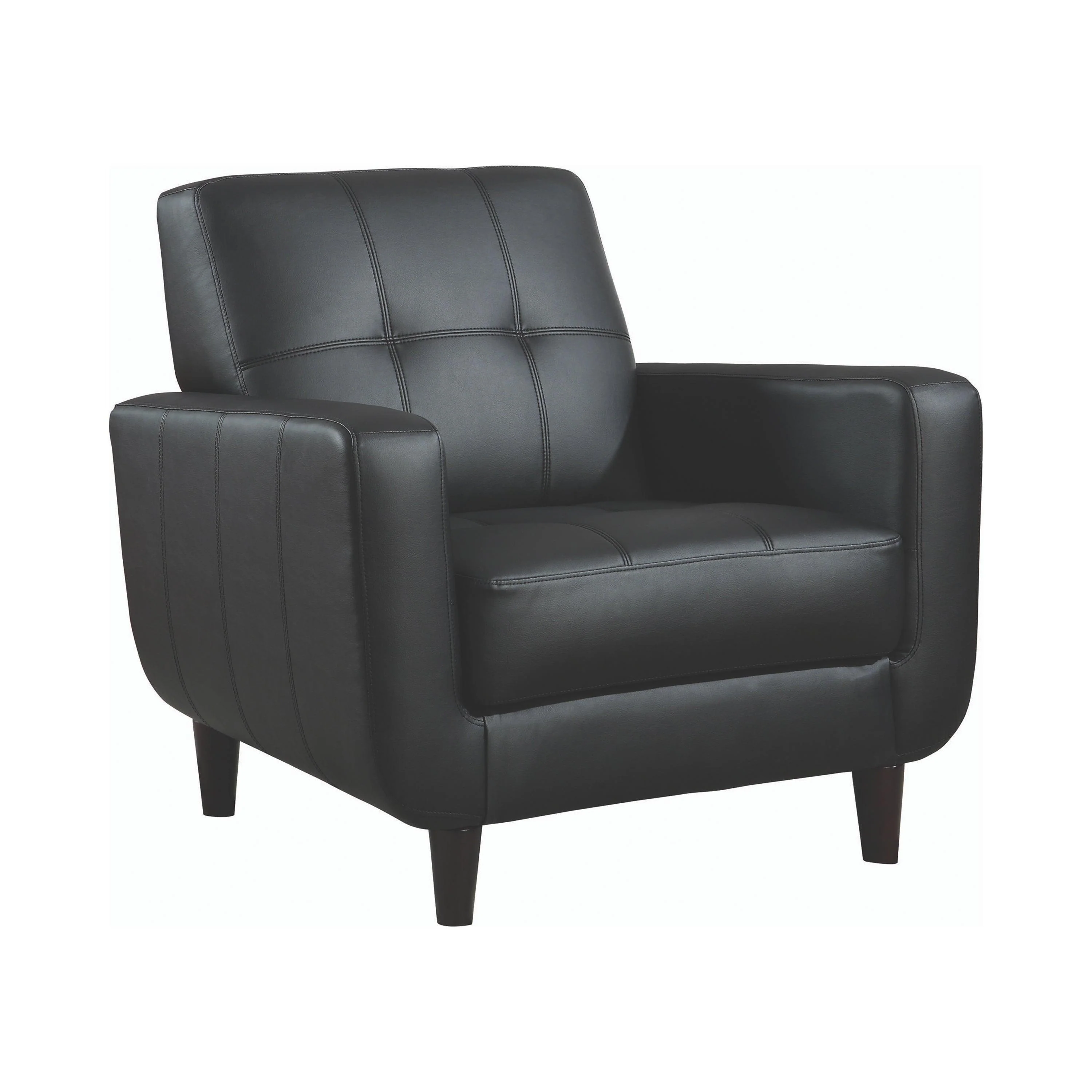 Aaron Padded Seat Accent Chair Black - Image 2