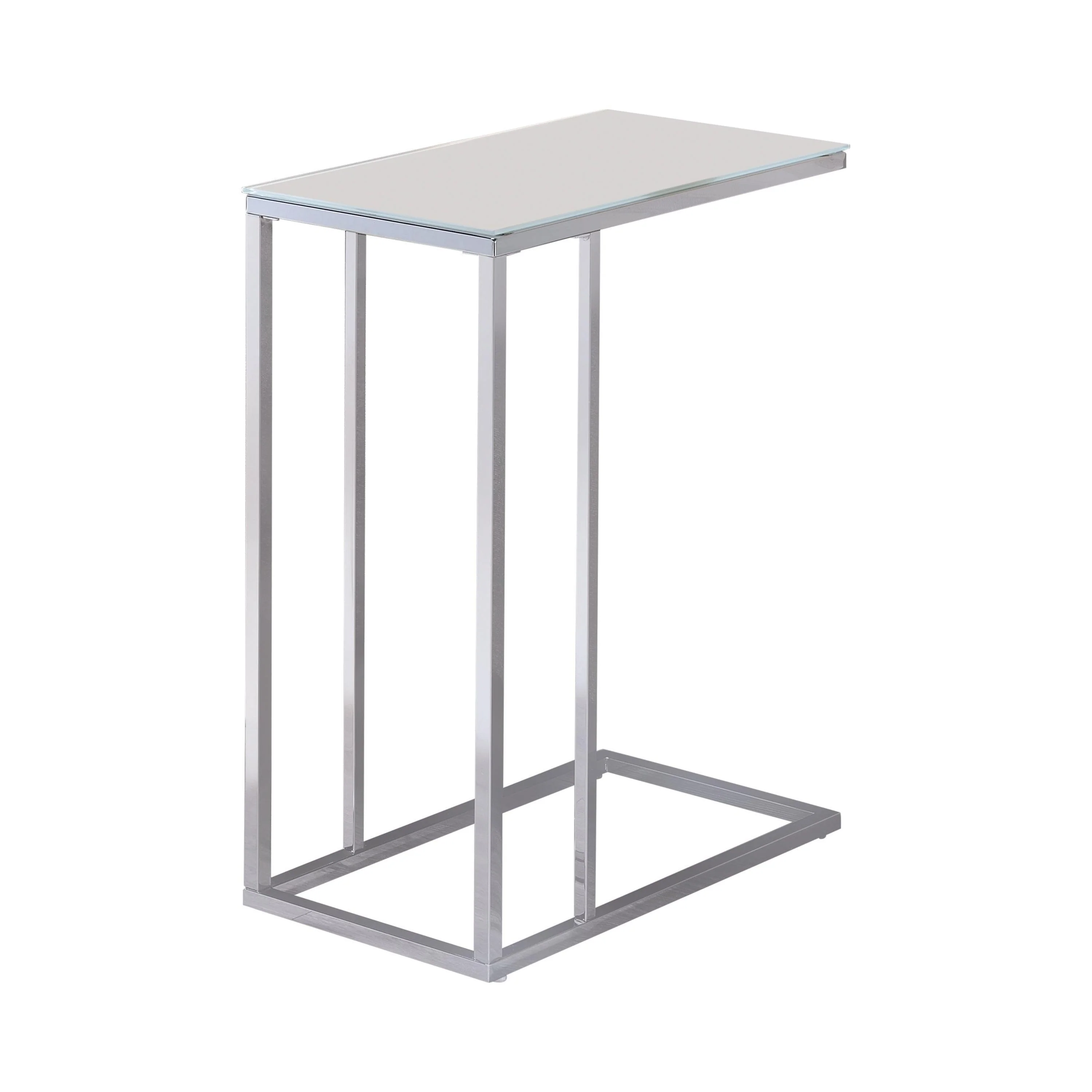 Stella Glass Top Accent Table Chrome White - Image 2
