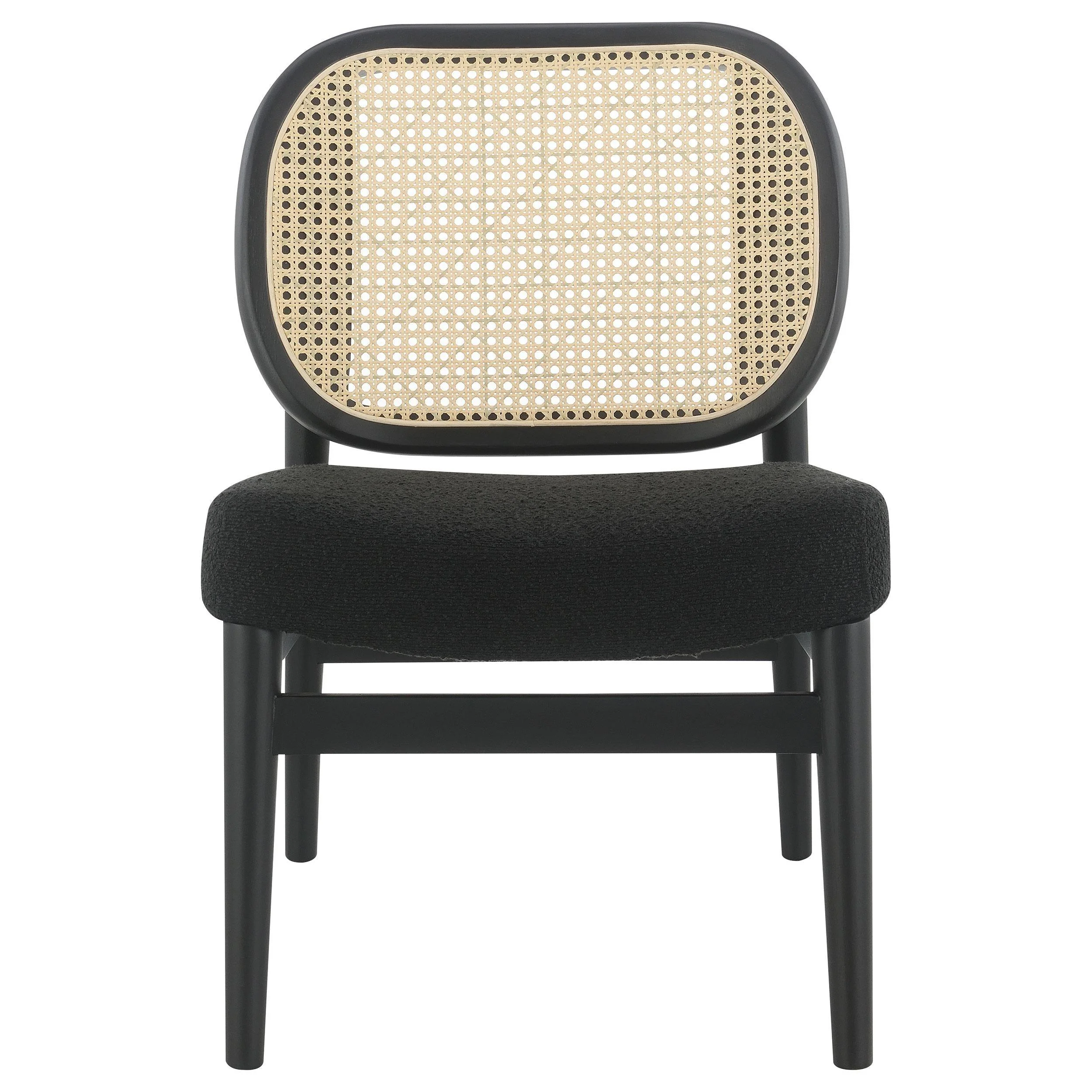 Rayo Rattan Cane Back Accent Chair with Padded Seat Black - Image 3