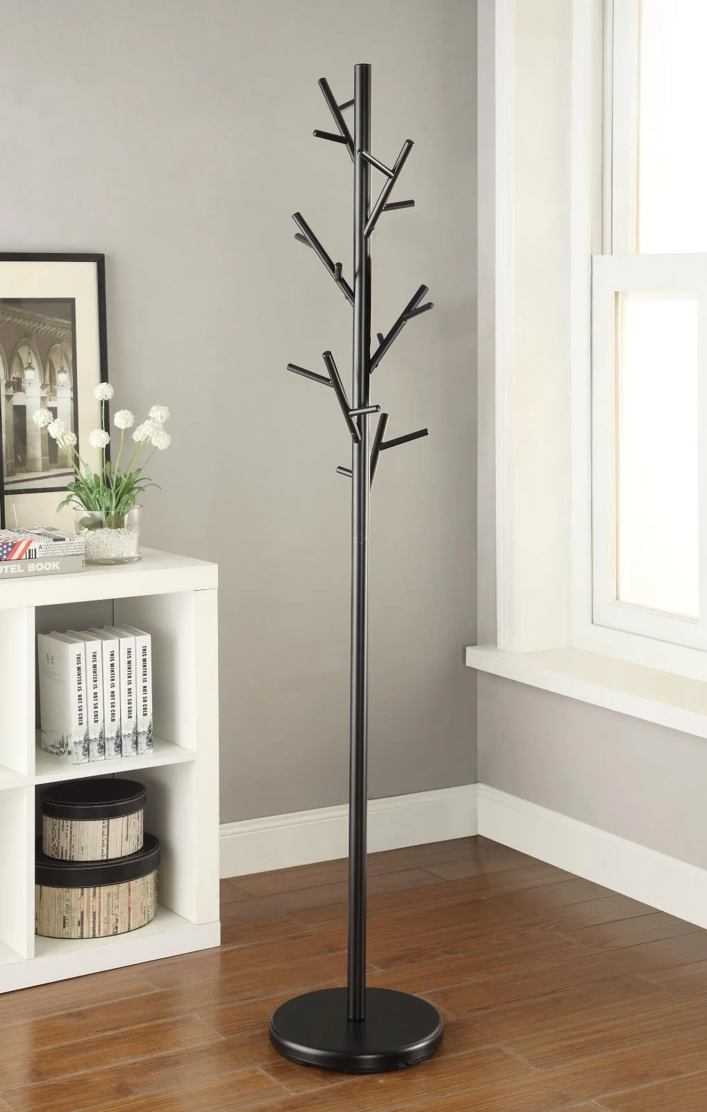 Clover 18 Hook Coat Rack Black