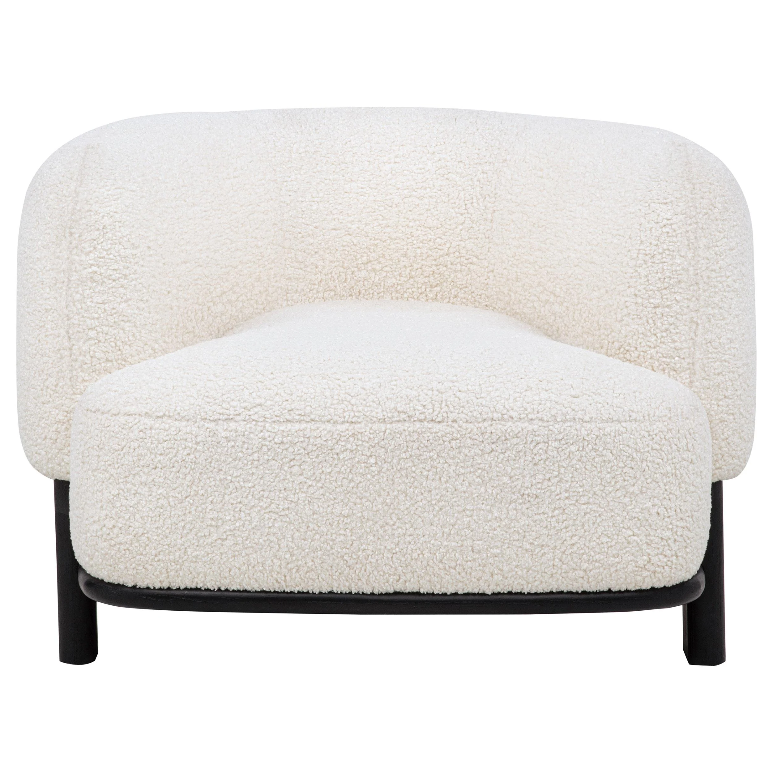 Lawler Upholstered Barrel Back Accent Chair Ivory and Black - Image 3