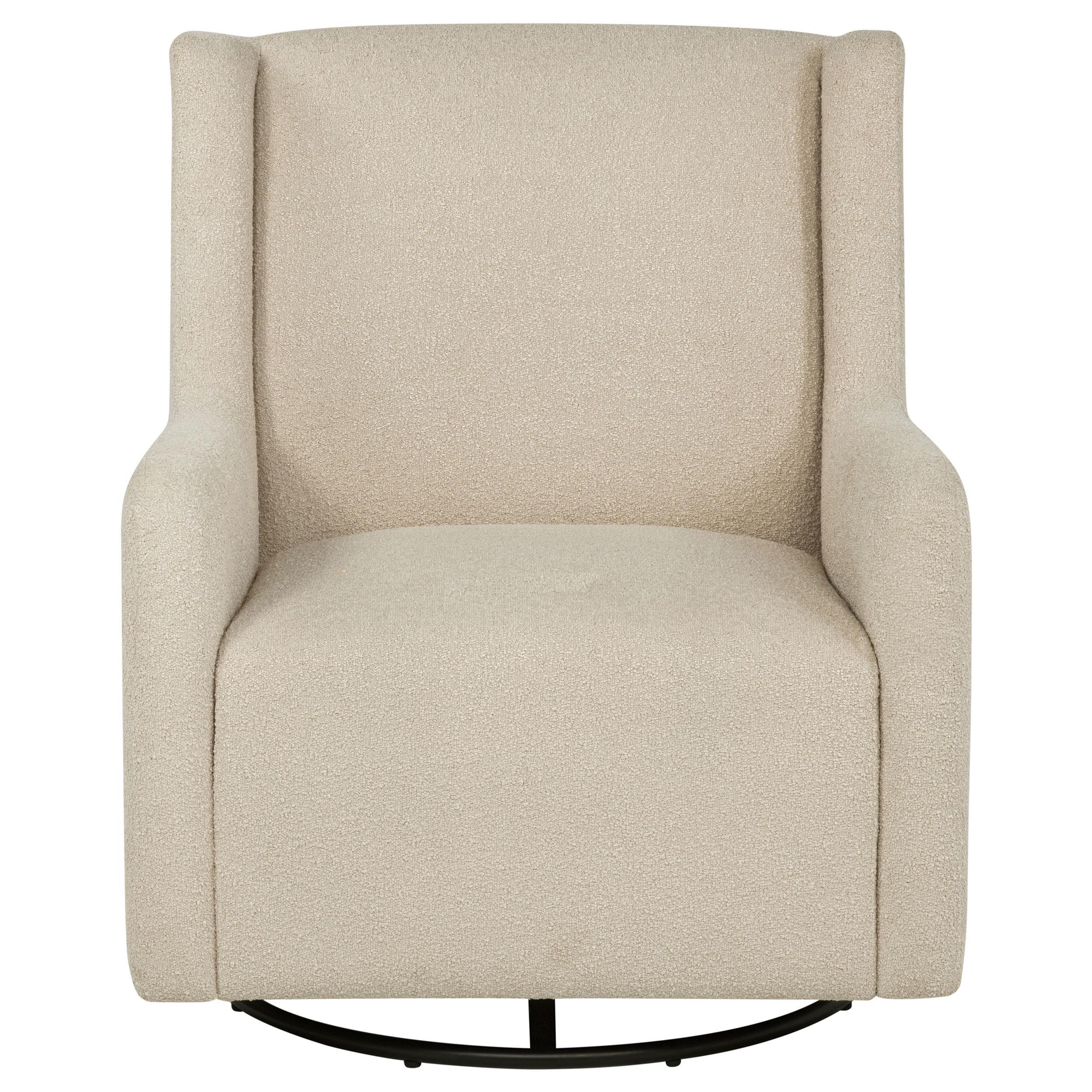 Serra Boucle Upholstered Swivel Glider Recliner Sandy Beige - Image 3