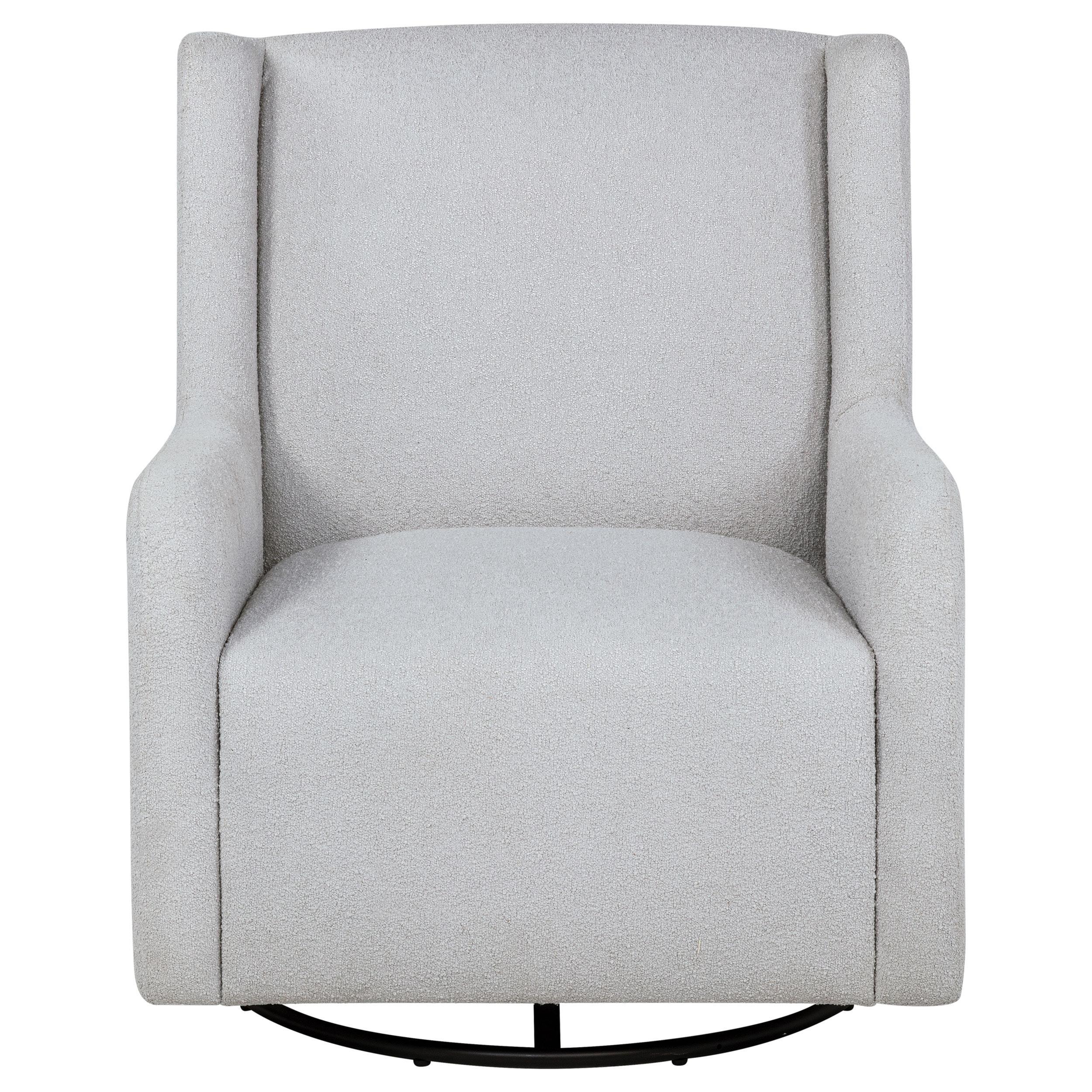 Serra Boucle Upholstered Swivel Glider Recliner Dove Grey - Image 3
