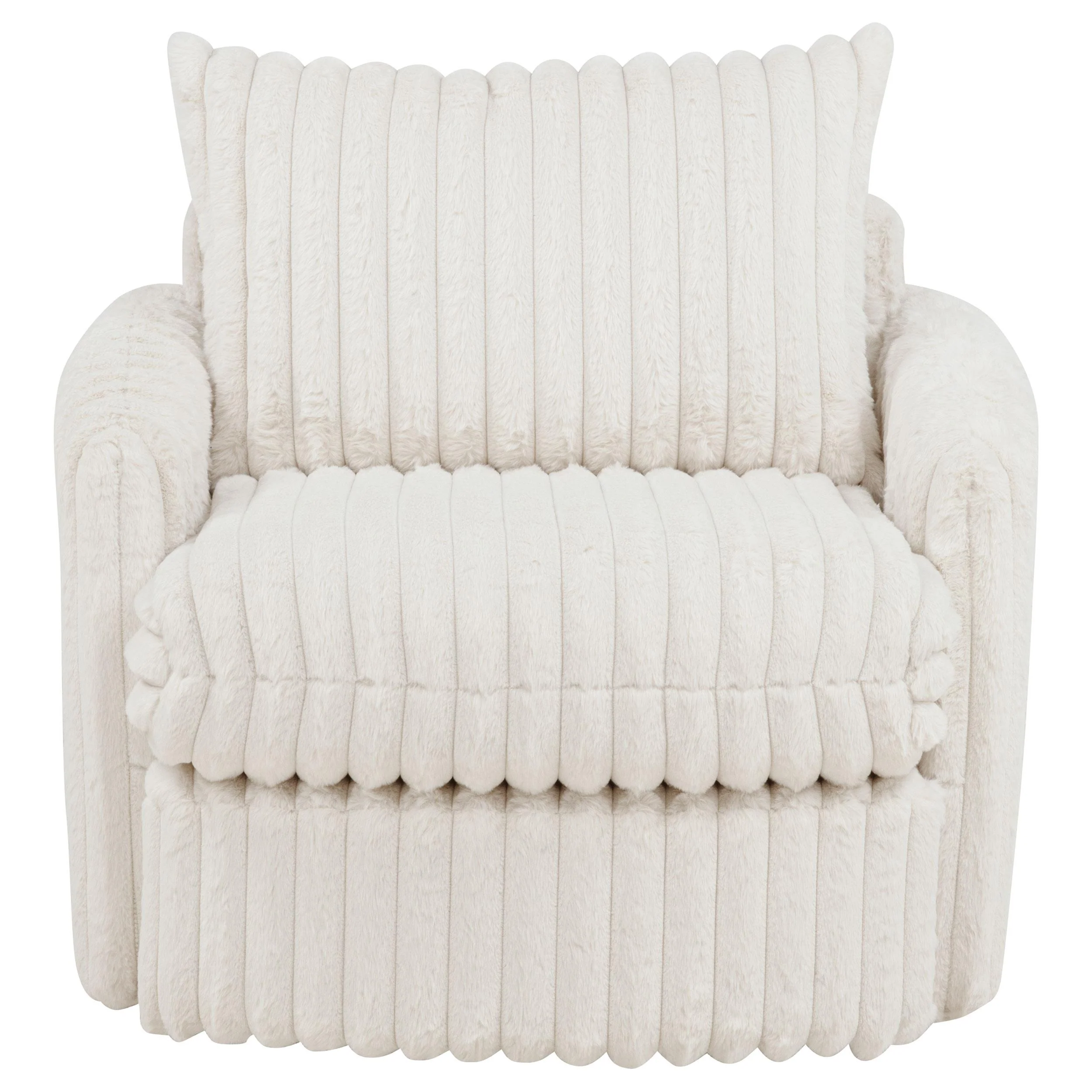 Sarco Corduroy Upholstered Swivel Accent Arm Chair Ivory - Image 3