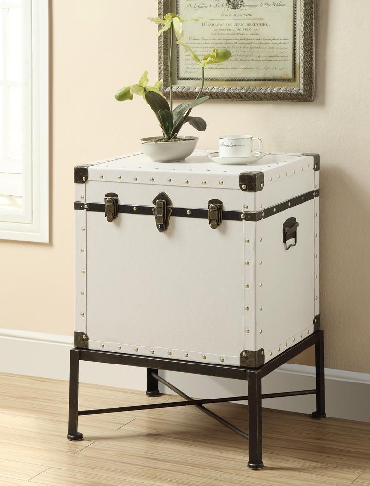 Nancy Accent Cabinet With Nailhead Trim White - Image 1
