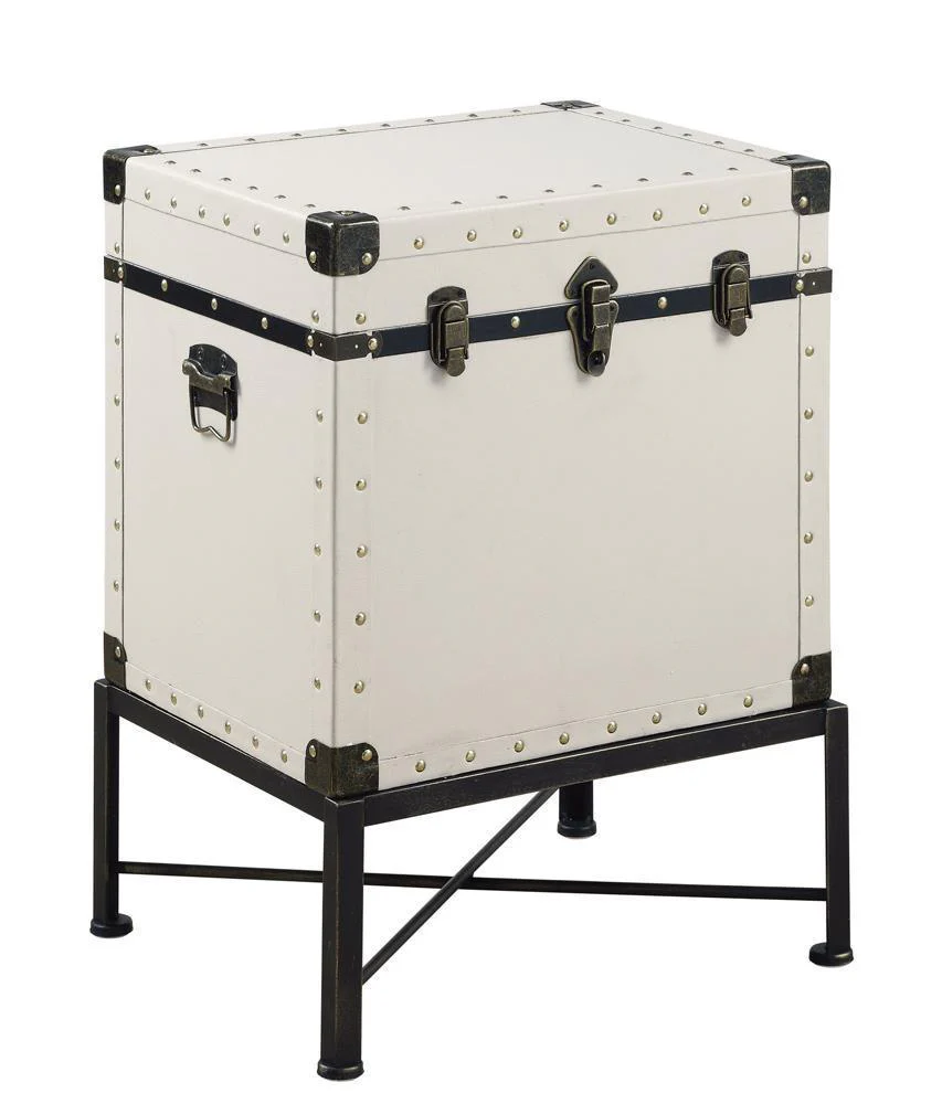 Nancy Accent Cabinet With Nailhead Trim White - Image 2