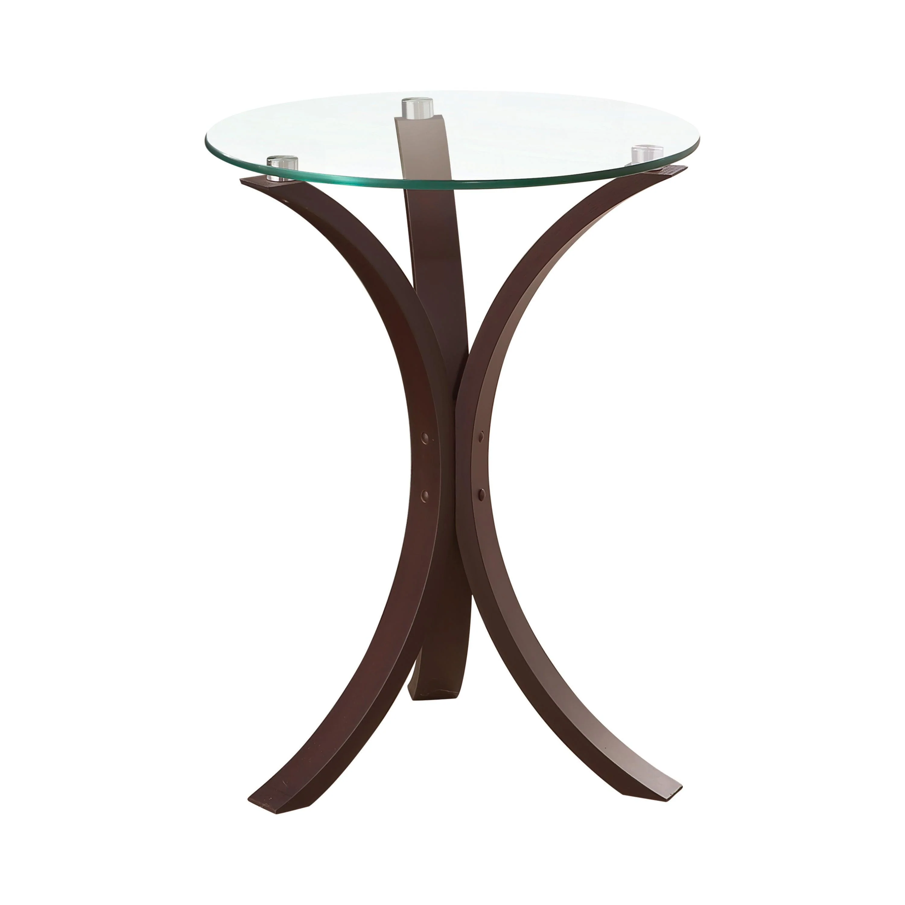 Edgar Round Accent Table Cappuccino - Image 2