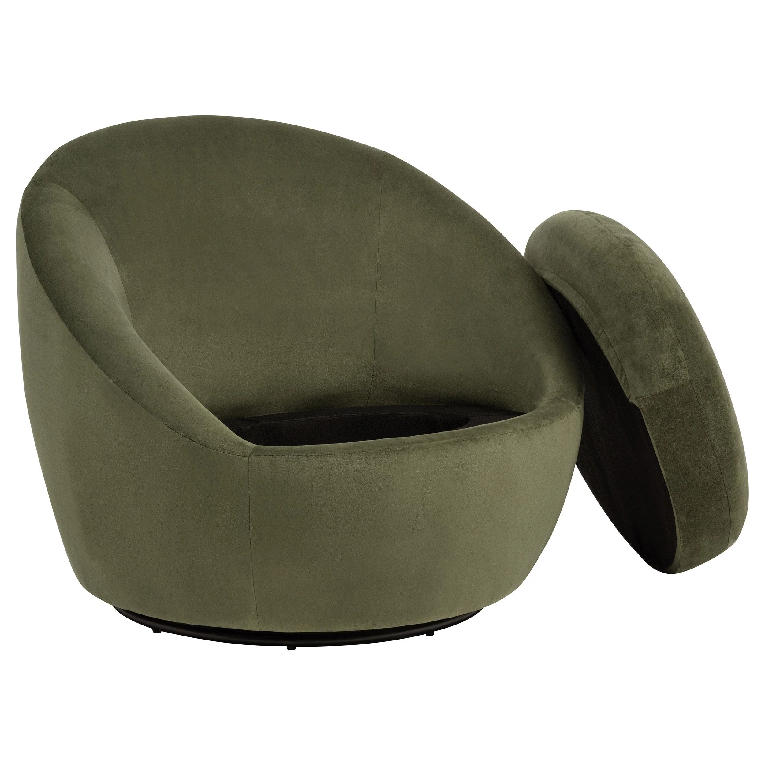 Myernick Velvet Upholstered Swivel Accent Chair Olive - Image 2