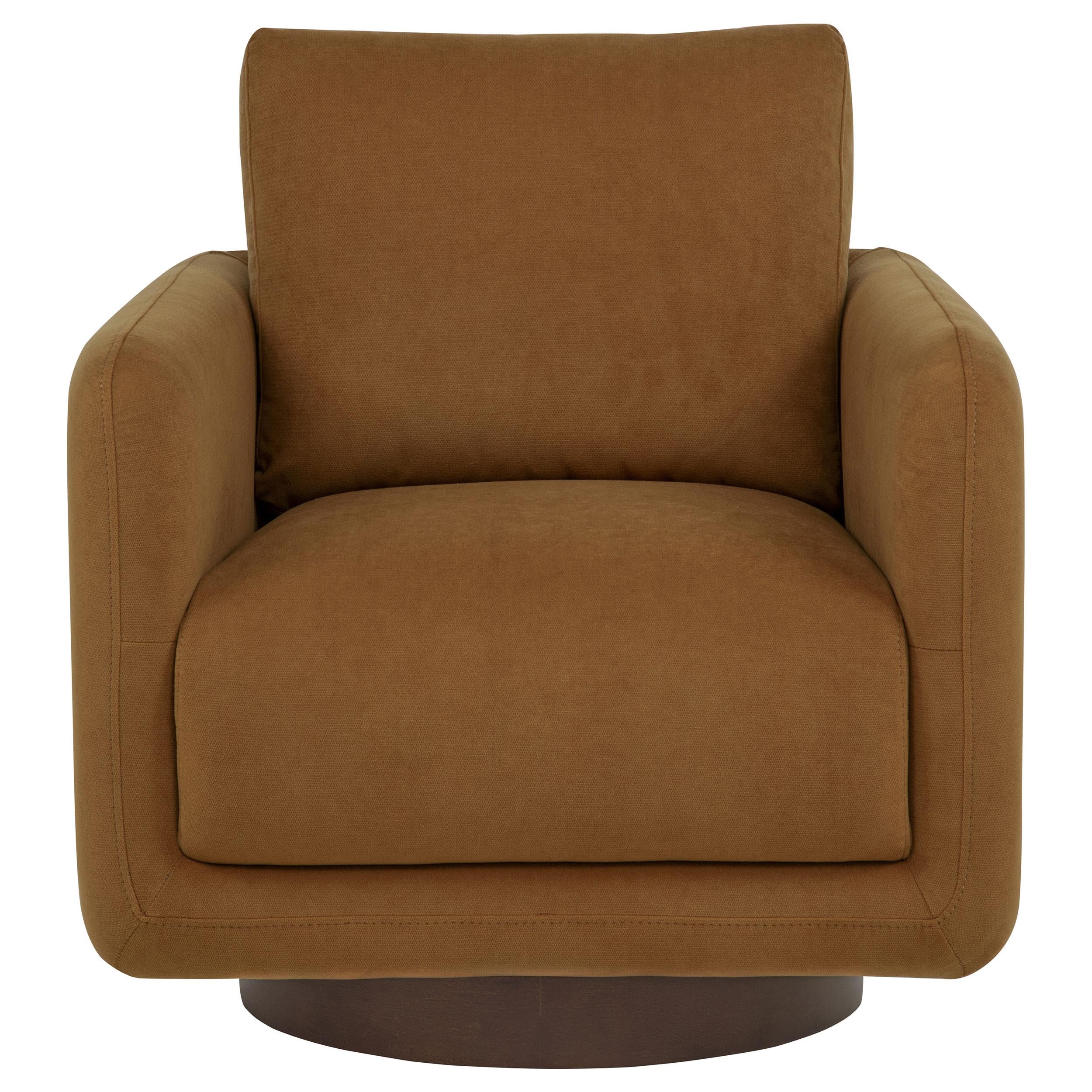 Iris Fabric Upholstered Swivel Accent Chair Rust - Image 3