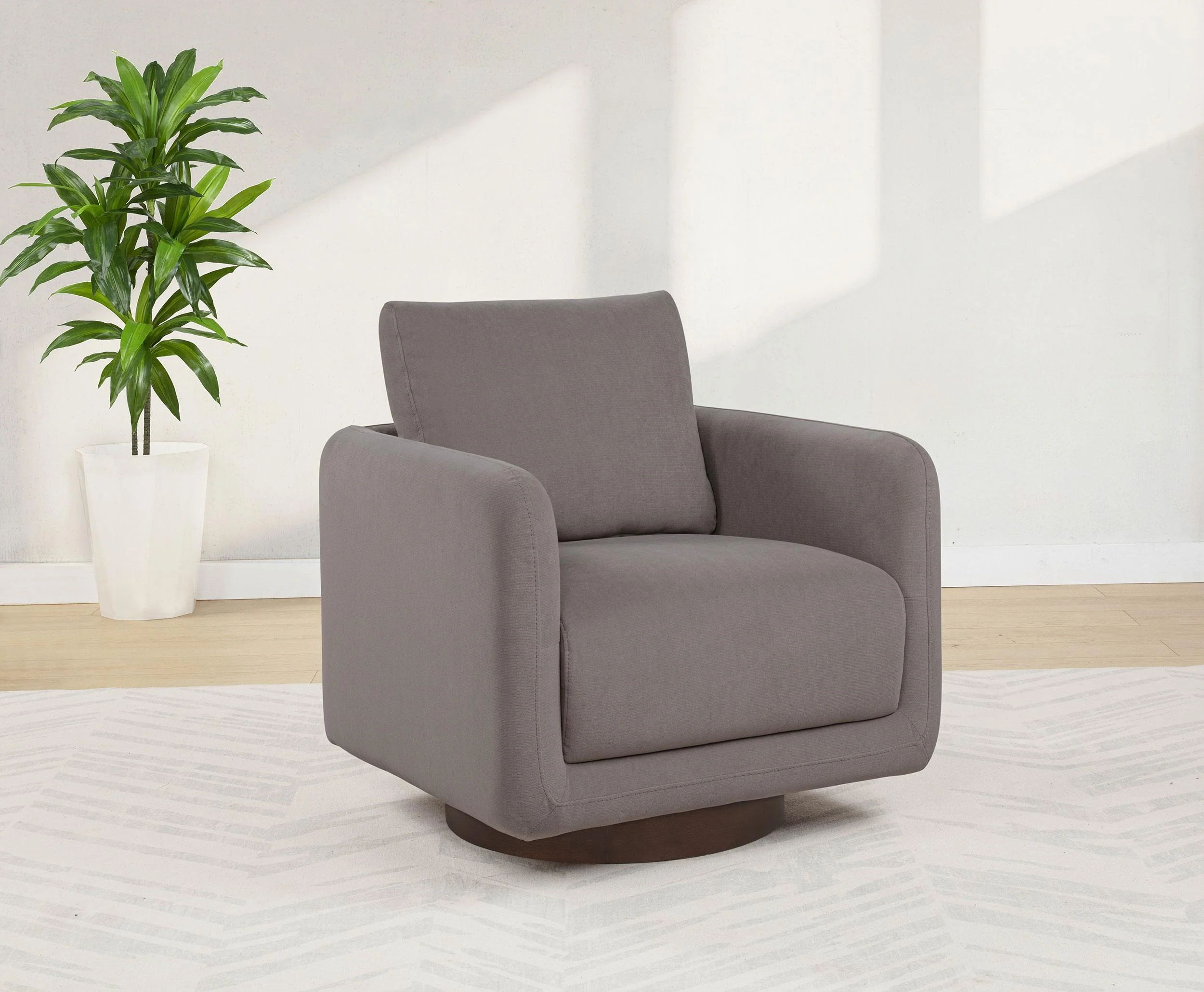 Iris Fabric Upholstered Swivel Accent Chair Stone - Image 2