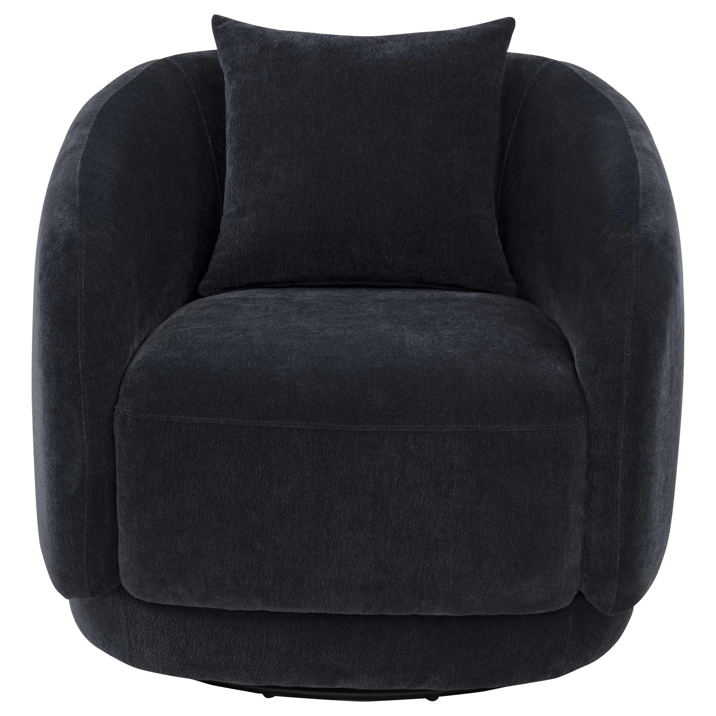 Arnaud Chenille Upholstered Swivel Accent Chair Navy - Image 3