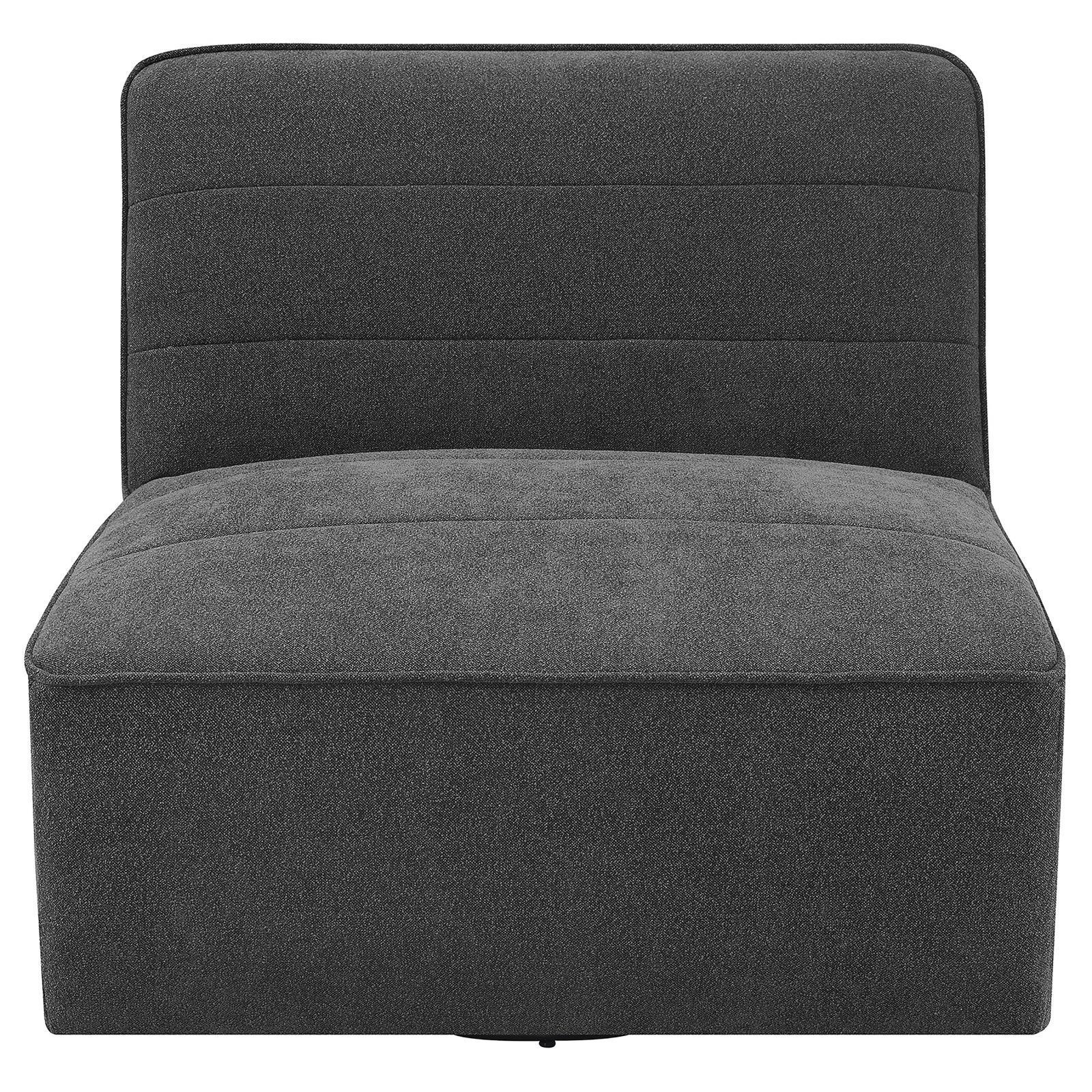 Cobie Upholstered Armless Swivel Chair Dark Charcoal - Image 2