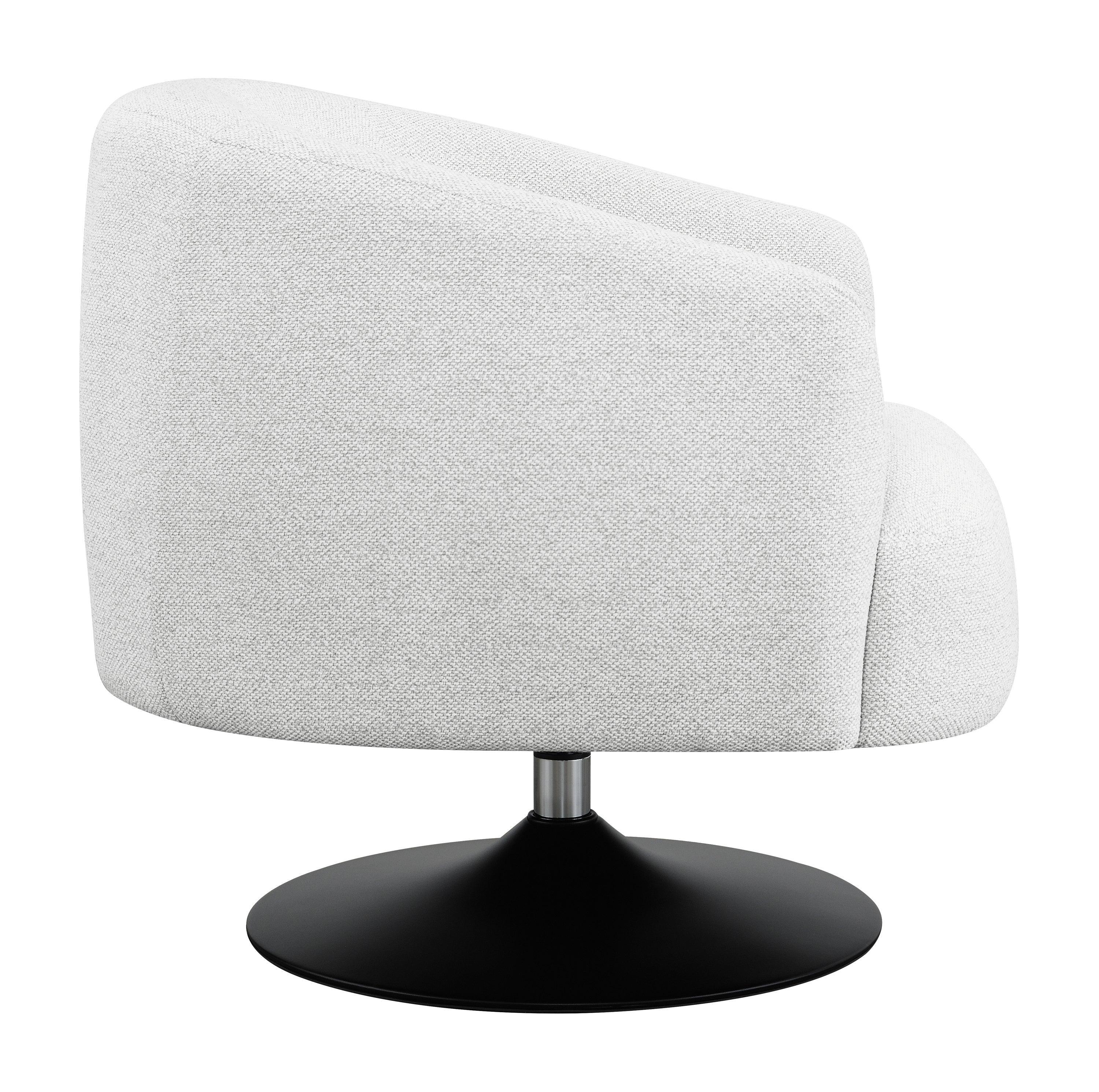 Dave Upholstered Swivel Accent Chair Beige Matte Black - Image 2