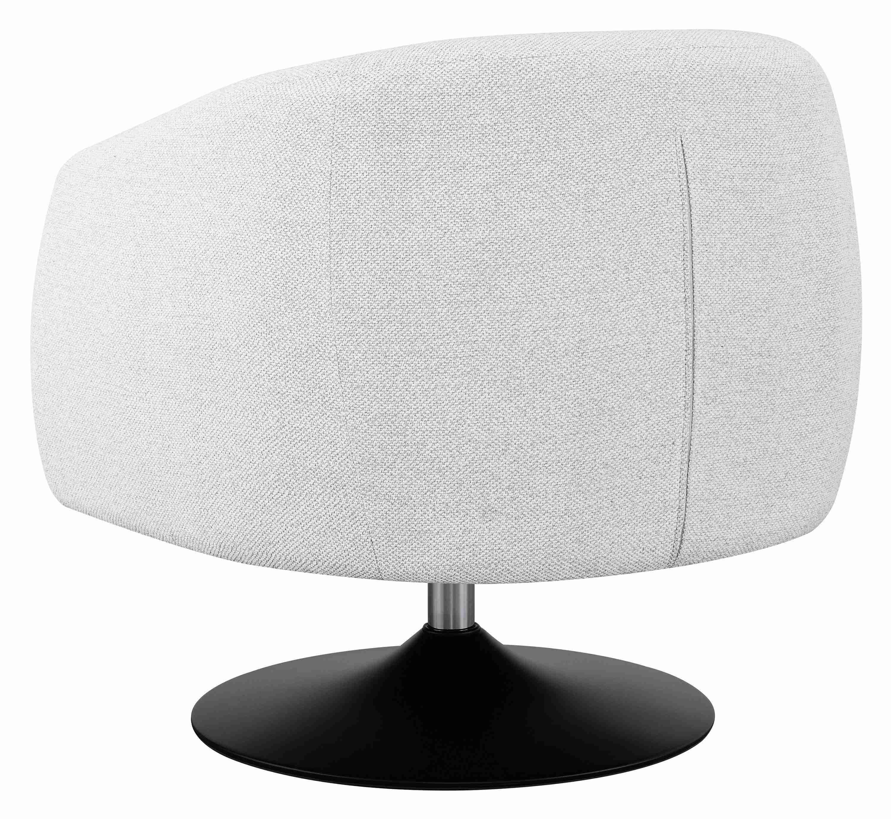 Dave Upholstered Swivel Accent Chair Beige Matte Black - Image 3