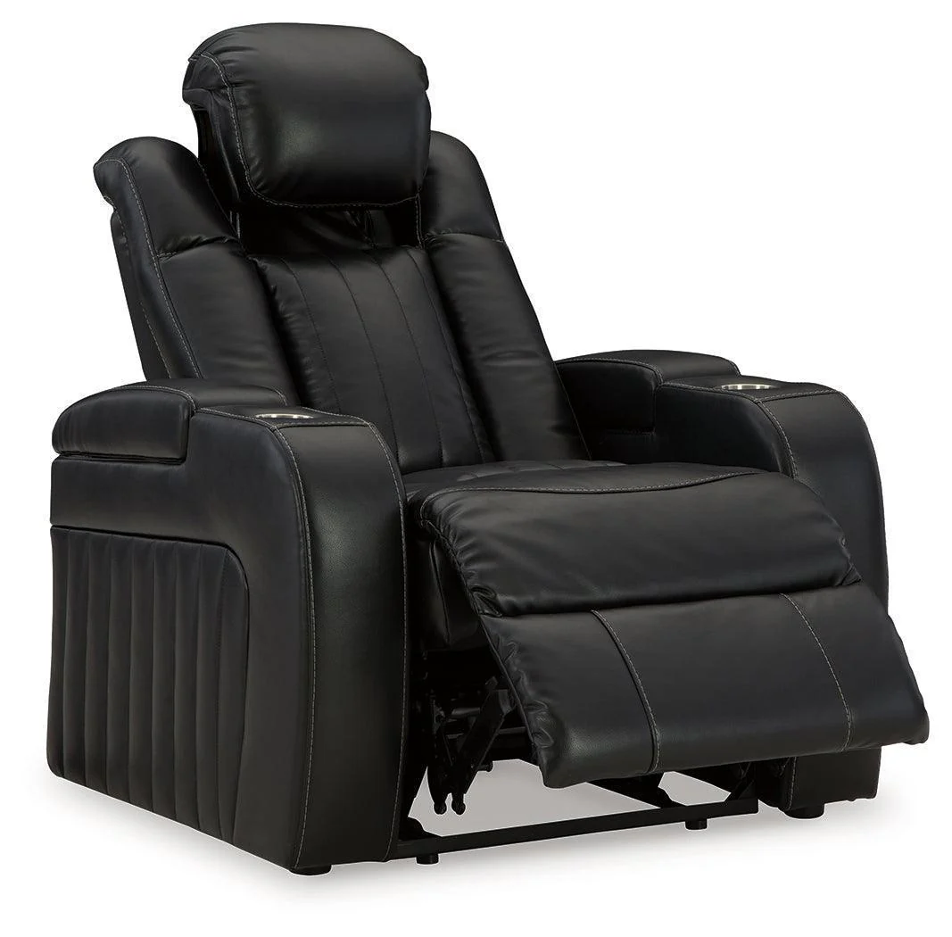 Caveman Den Midnight Faux Leather Power Recliner - Image 3