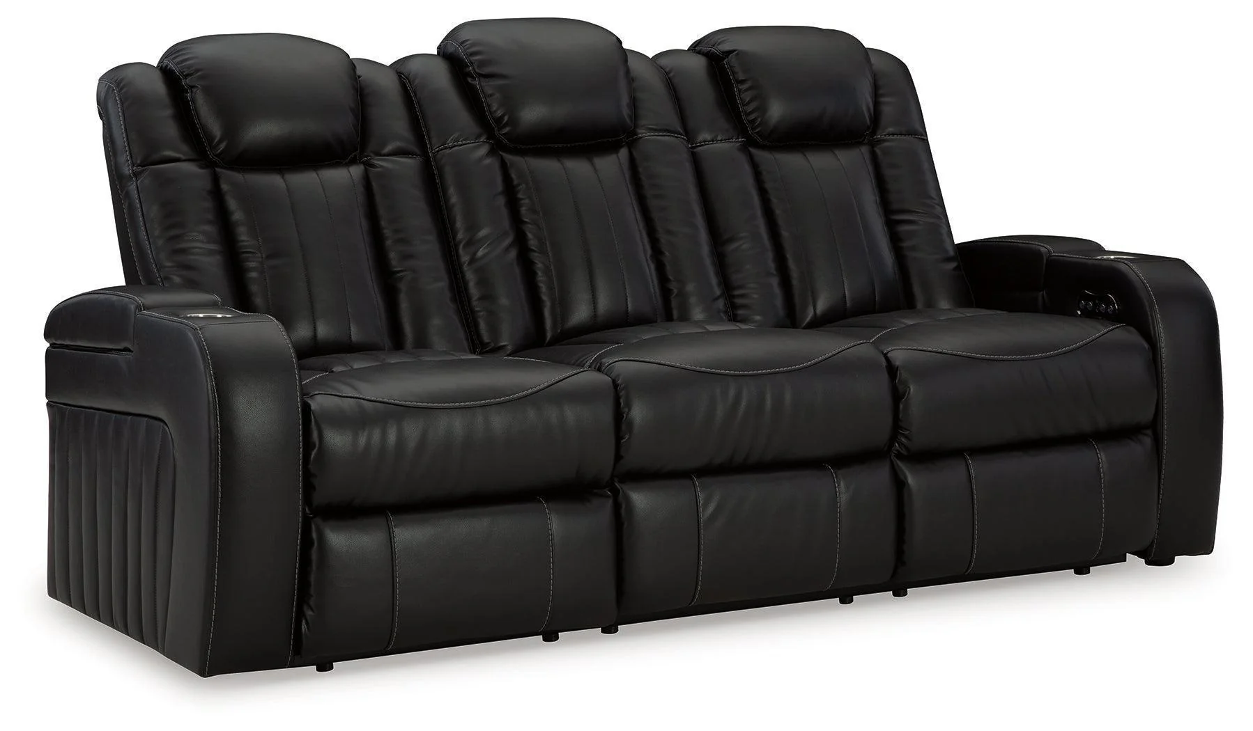 Caveman Den Midnight Faux Leather Power Reclining Sofa - Image 2