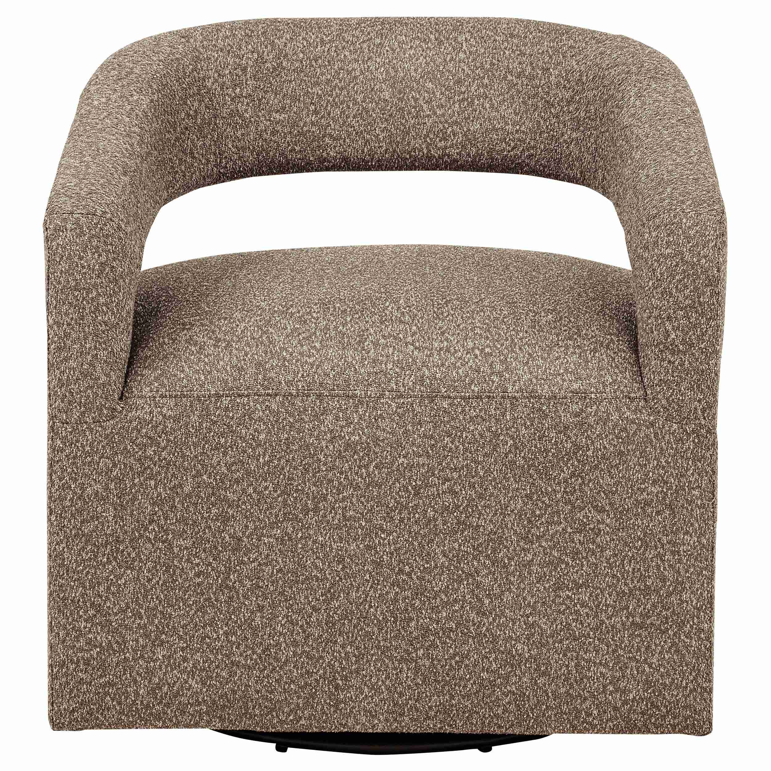 Westhill Boucle Upholstered Swivel Accent Chair Rocky Road - Image 3