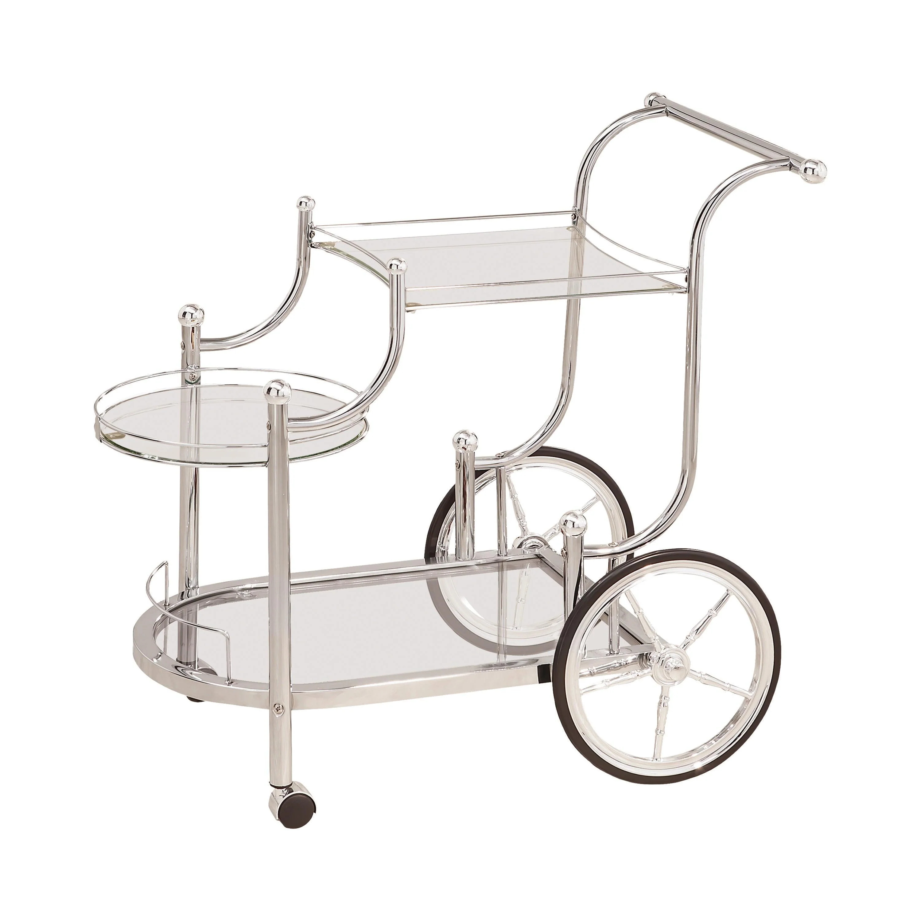 Sarandon 3 tier Serving Cart Chrome Clear - Image 2