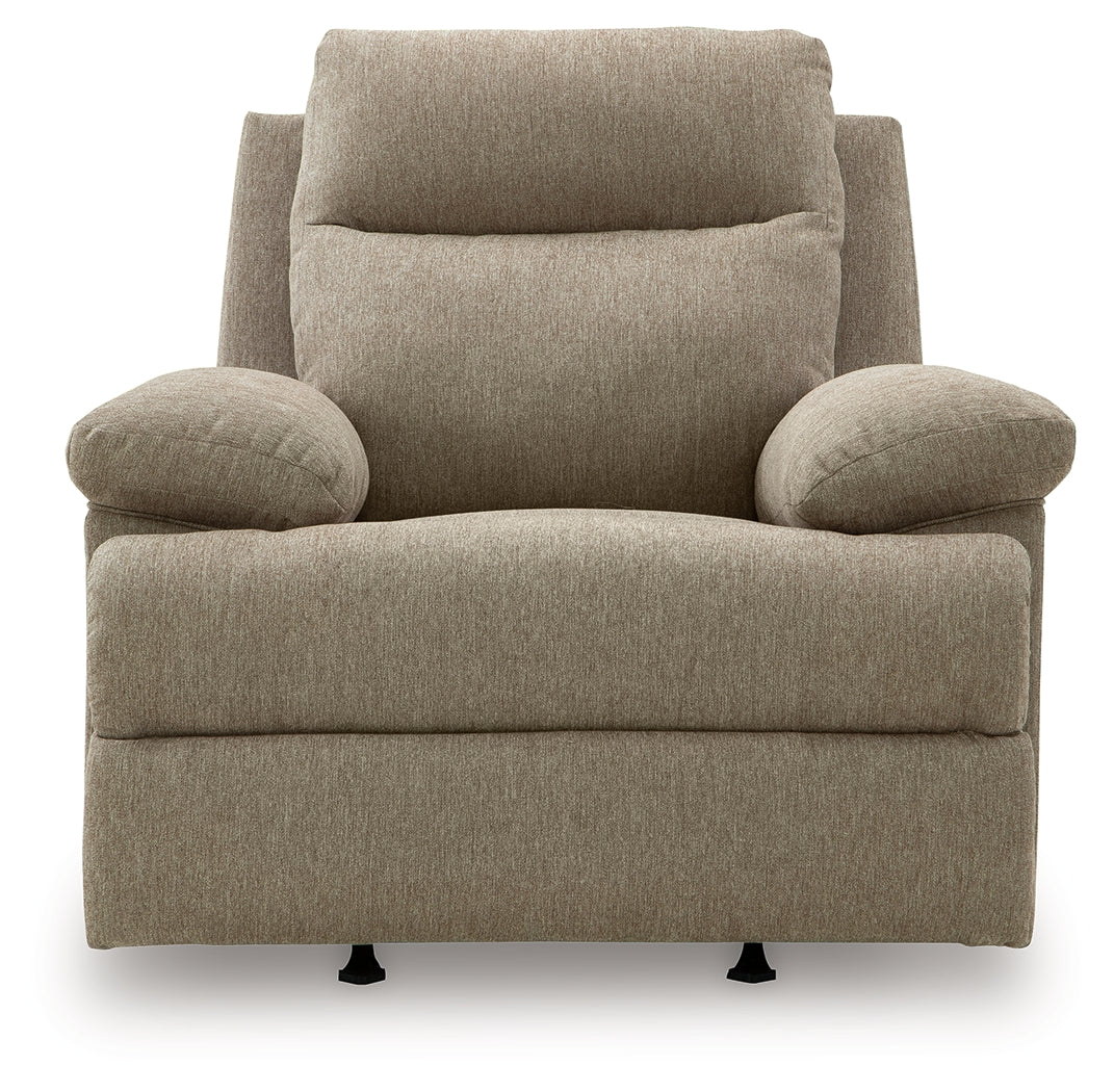 Side-Swipe Mocha Chenille Recliner - Image 3
